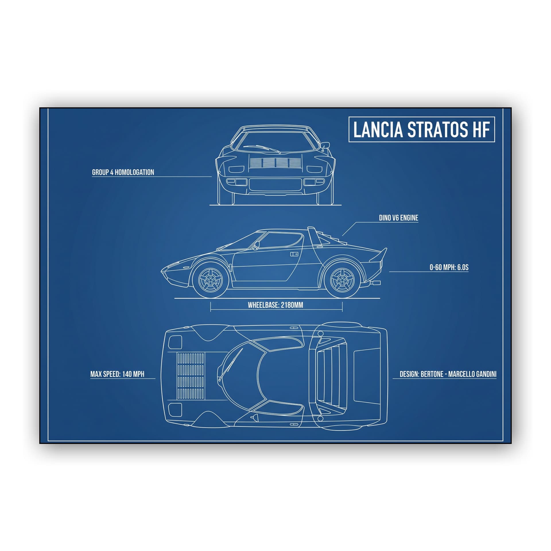 Lancia Stratos HF Engineering Blueprint
