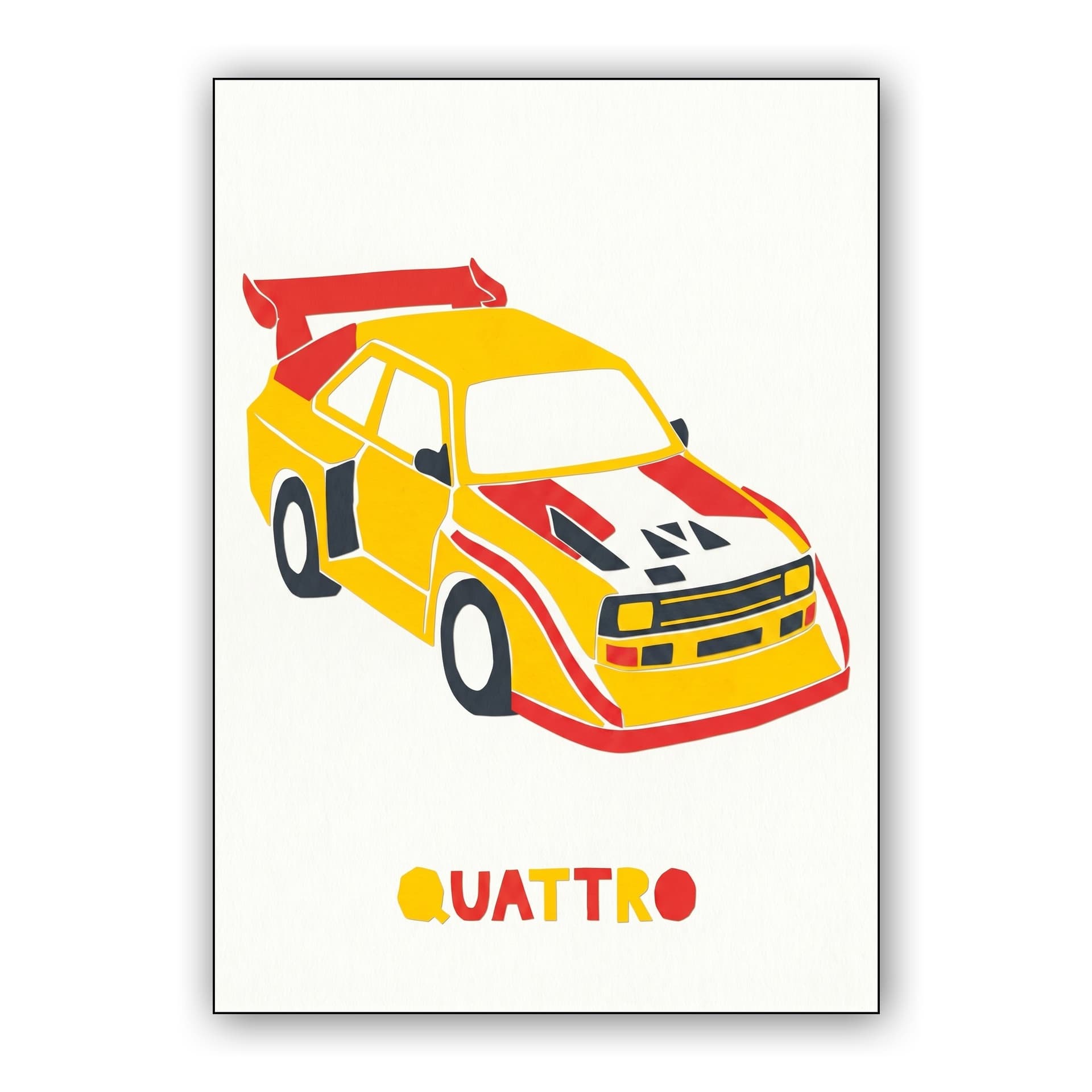 Audi Sport Quattro S1 Minimalist Paper Cutout