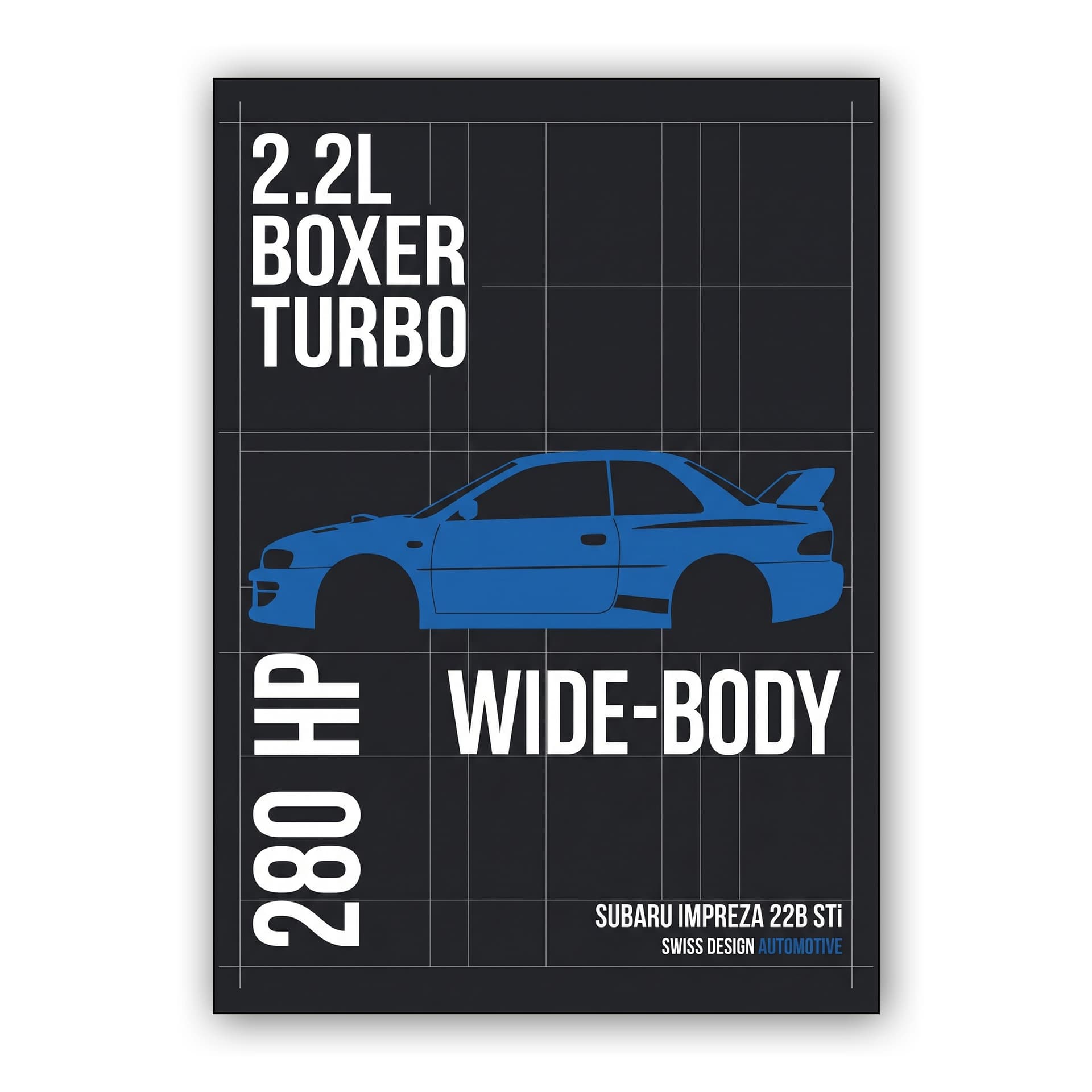 Subaru Impreza 22B STi Swiss Style Infographic