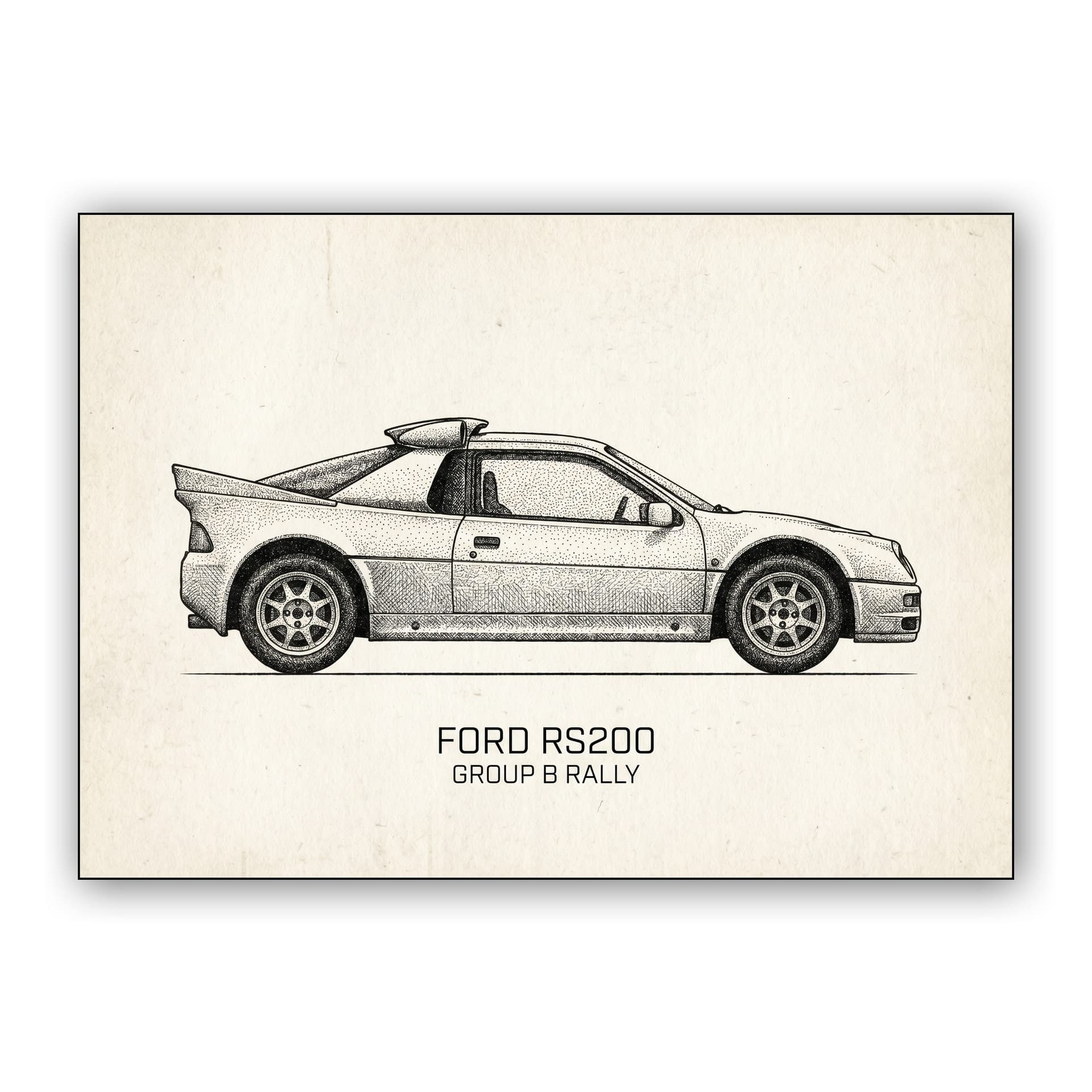 Ford RS200 Group B Stippled Illustration