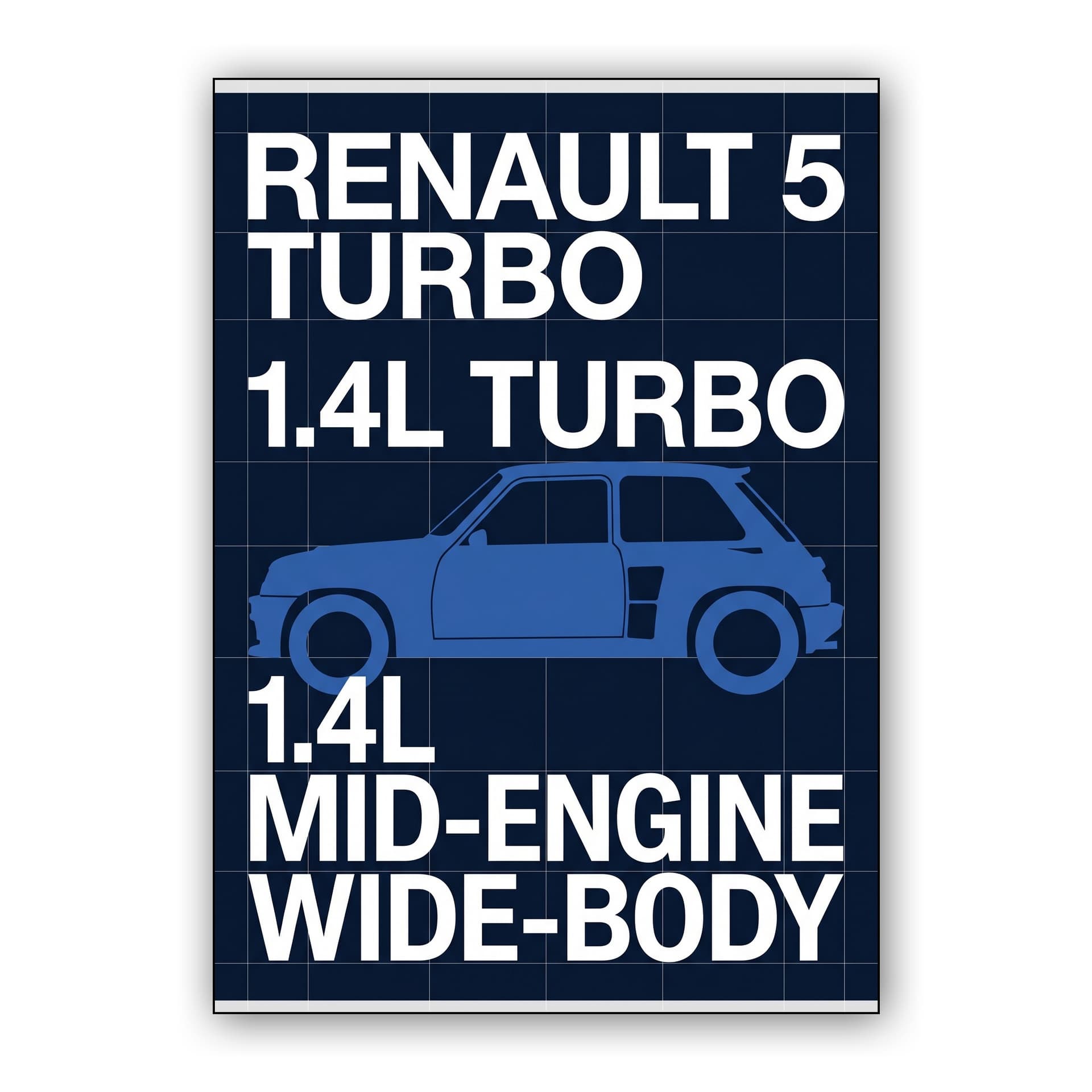 Renault 5 Turbo Technical Blueprint Infographic