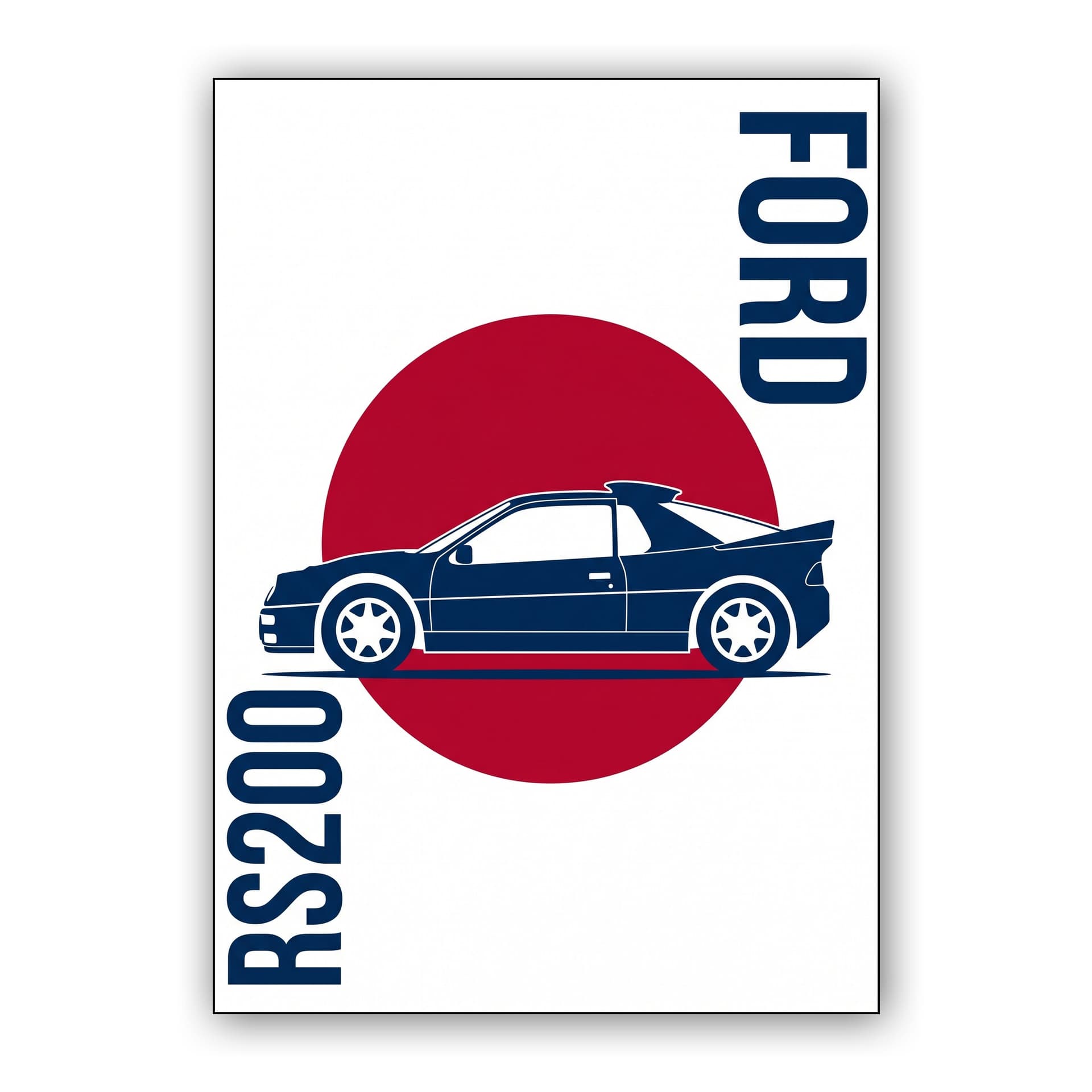 Minimalist Ford RS200 Rally Sun Poster