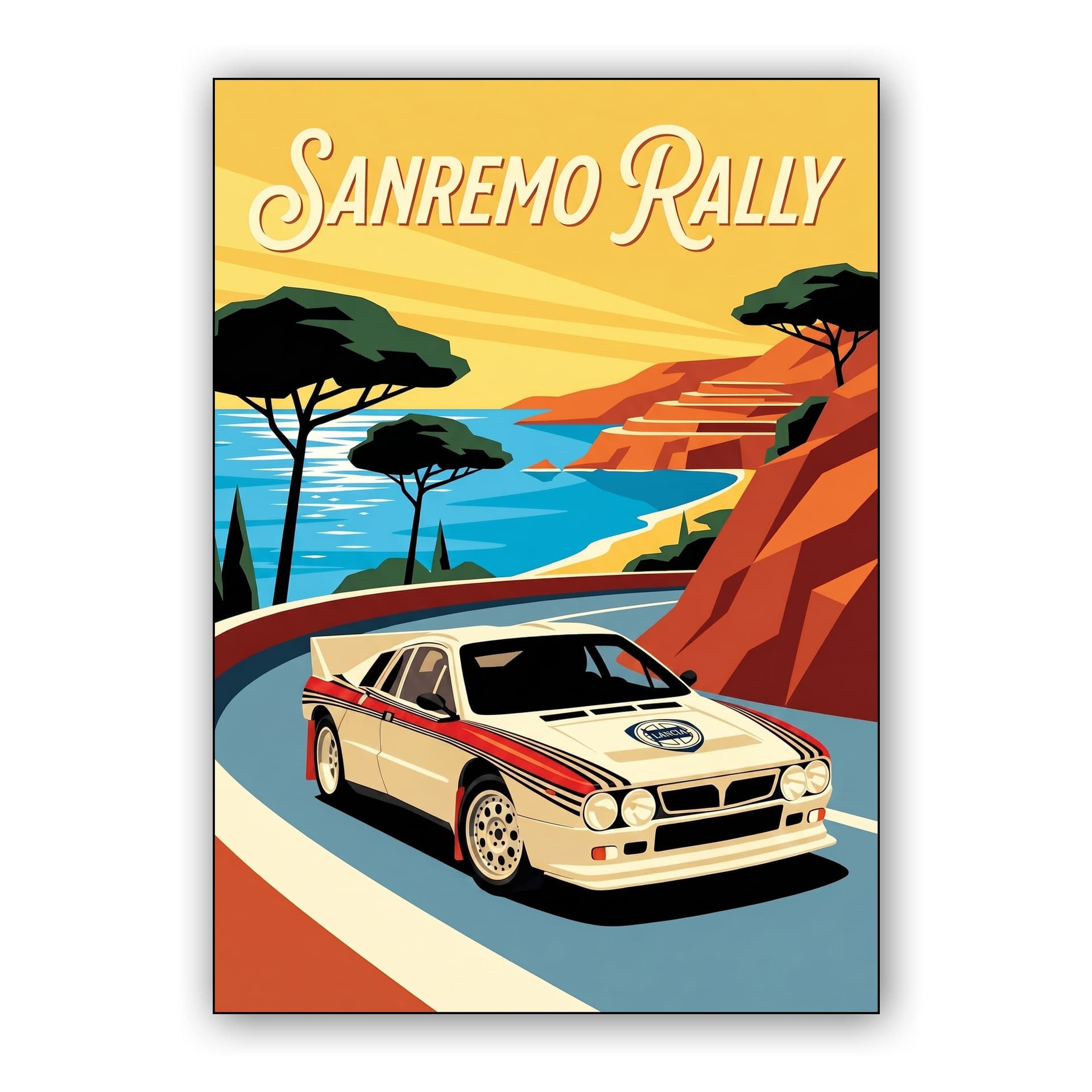 Lancia 037 Sanremo Rally Vintage Poster