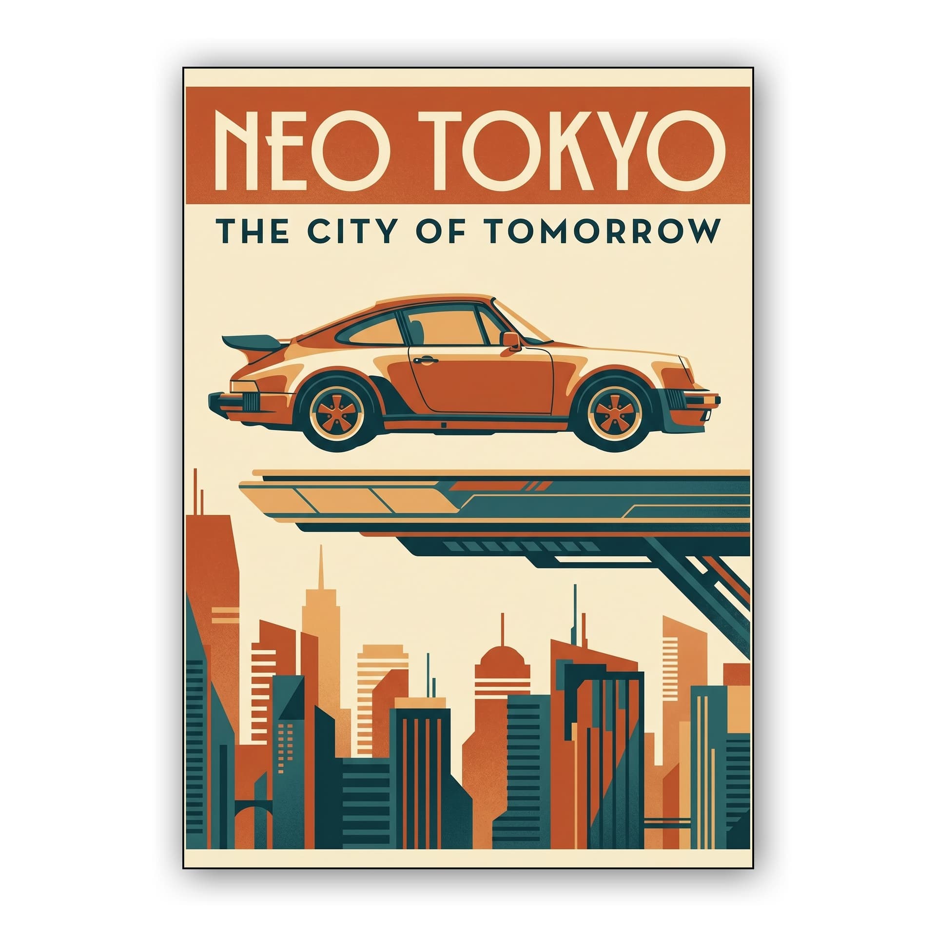 Neo Tokyo City of Tomorrow Porsche Poster