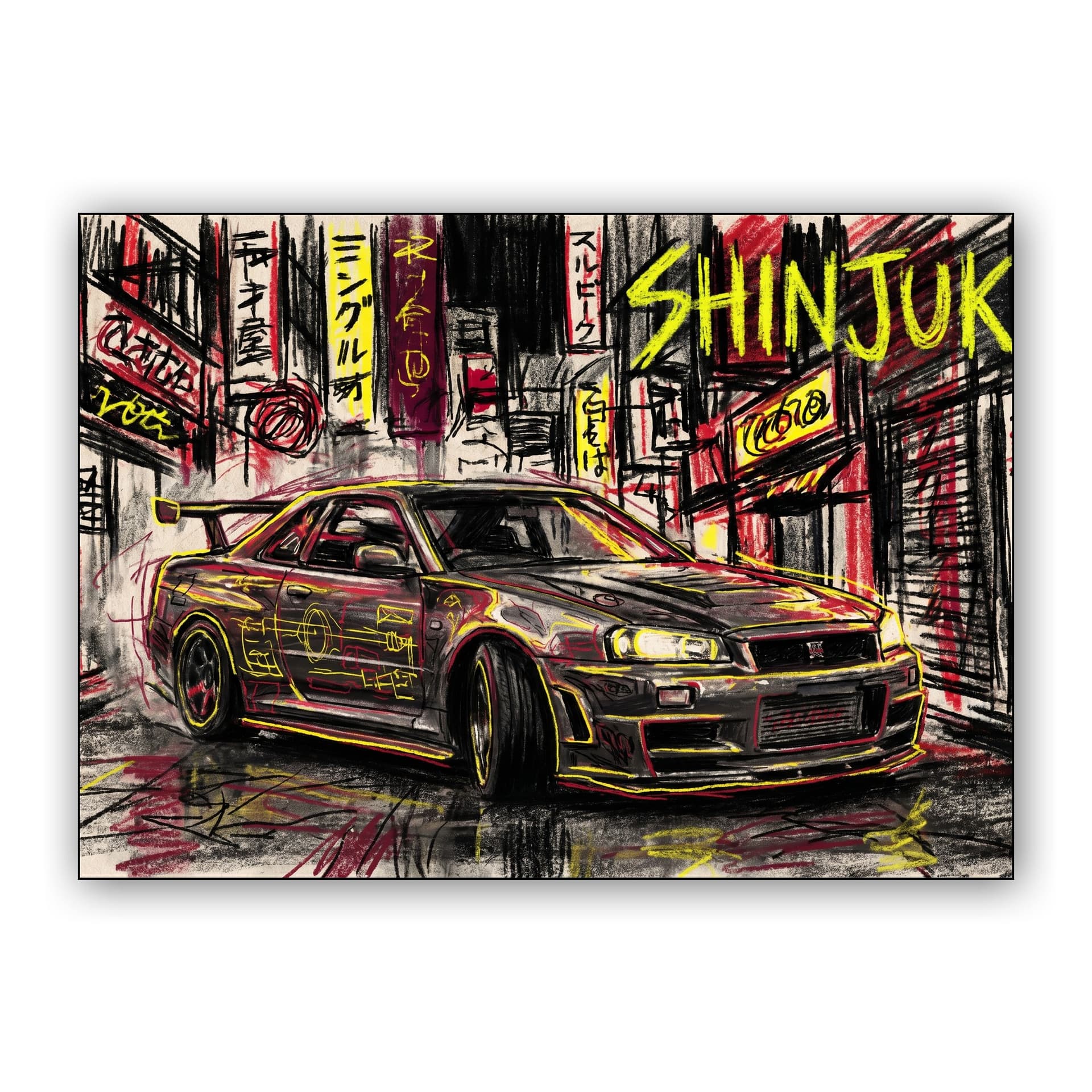 Shinjuku Raw: Nissan Skyline GT-R R34 Sketch