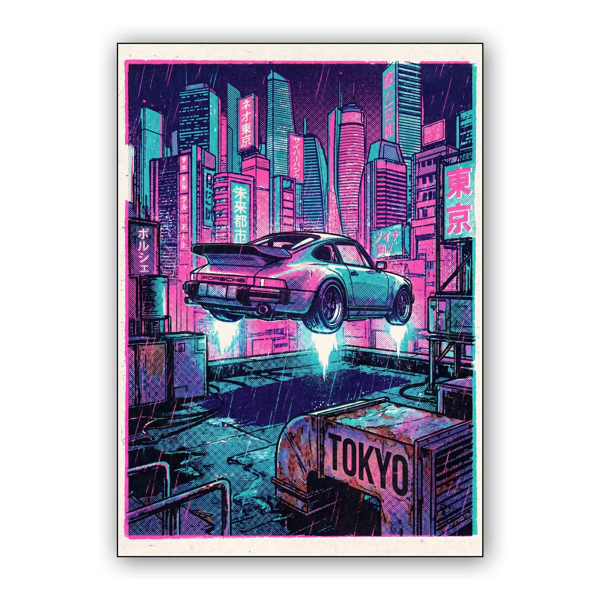 Rainy Neo-Tokyo Takeoff: Porsche 911 Hovercar