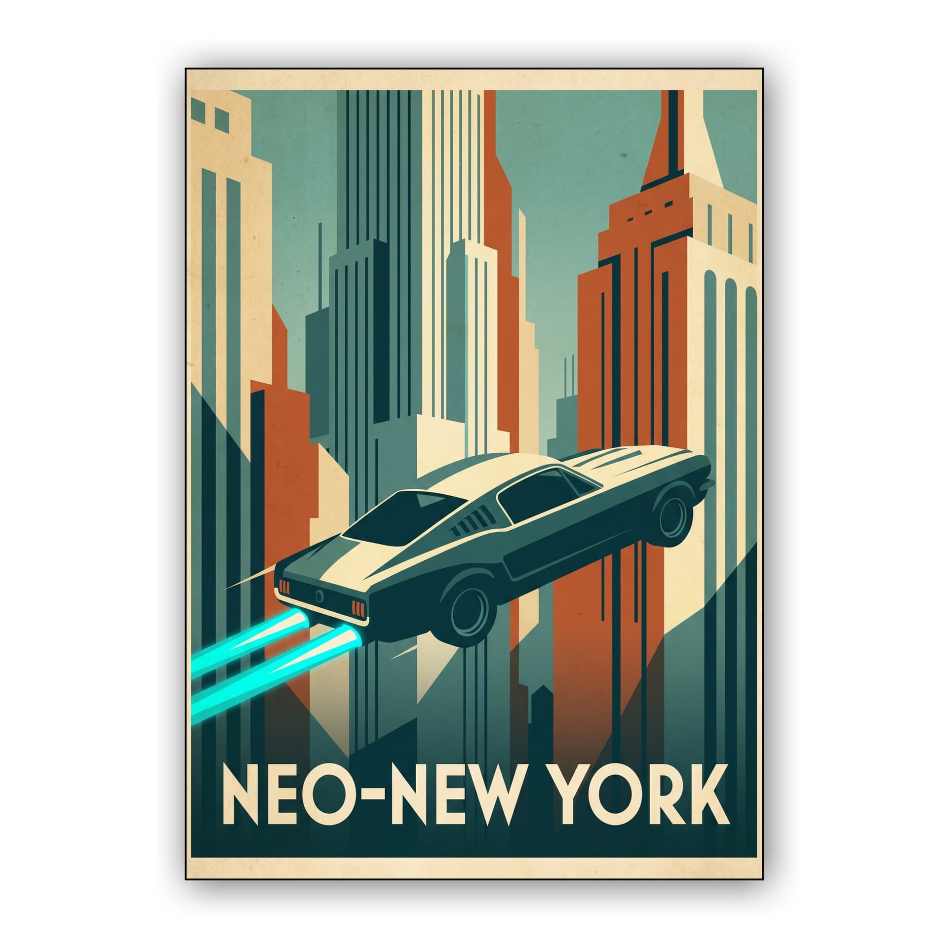 Neo-New York: Classic Ford Mustang Hovercar