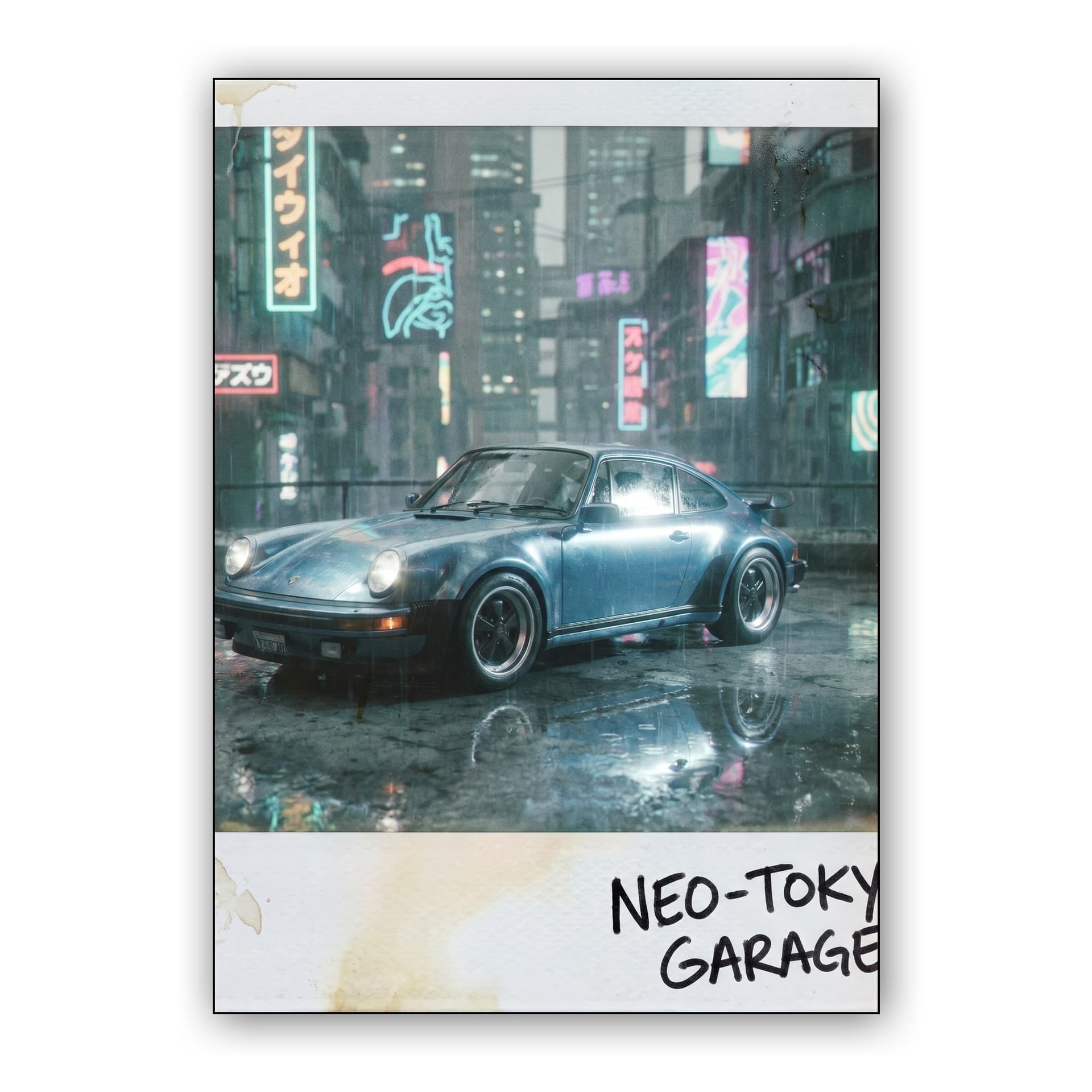 Neo-Tokyo Garage: Classic Porsche 911 Polaroid