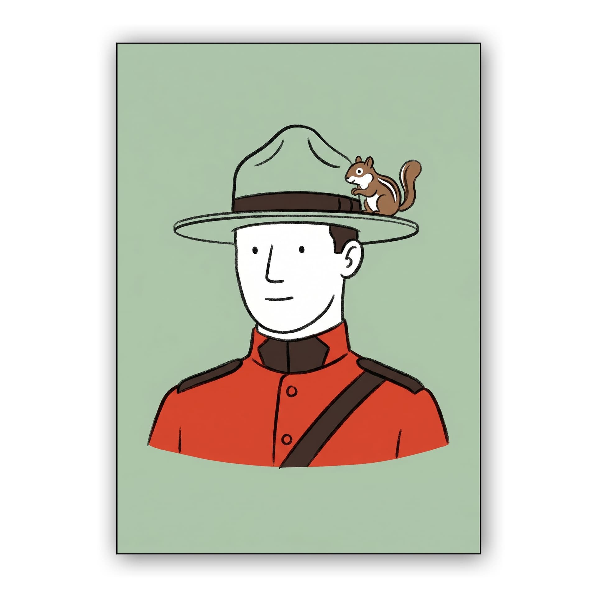 Le Mountie: Minimalist Canadian Guard and Chipmunk