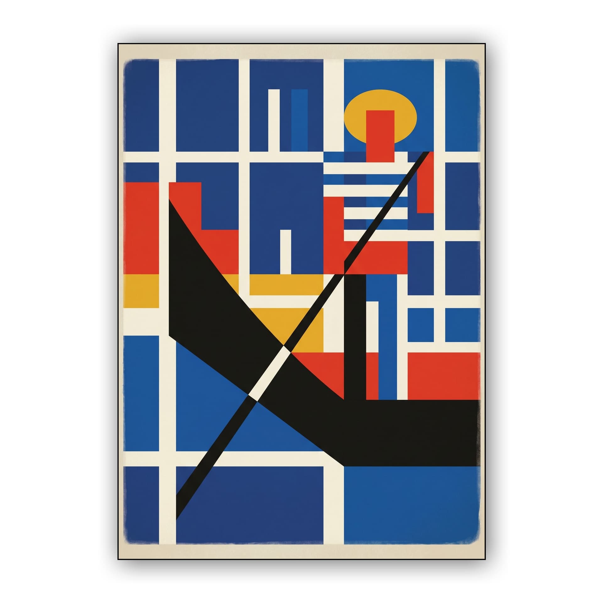 De Stijl Venezia: Abstract Venetian Gondola Art