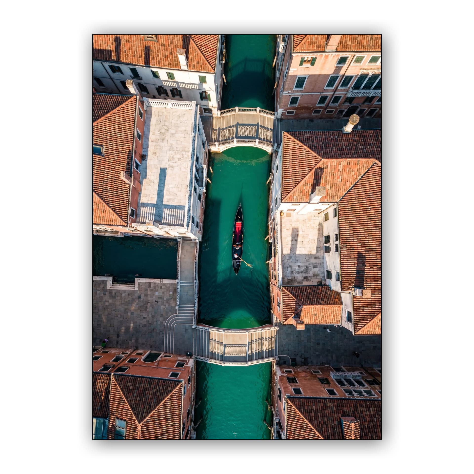Venetian Emerald: Aerial Gondola on Venice Canal