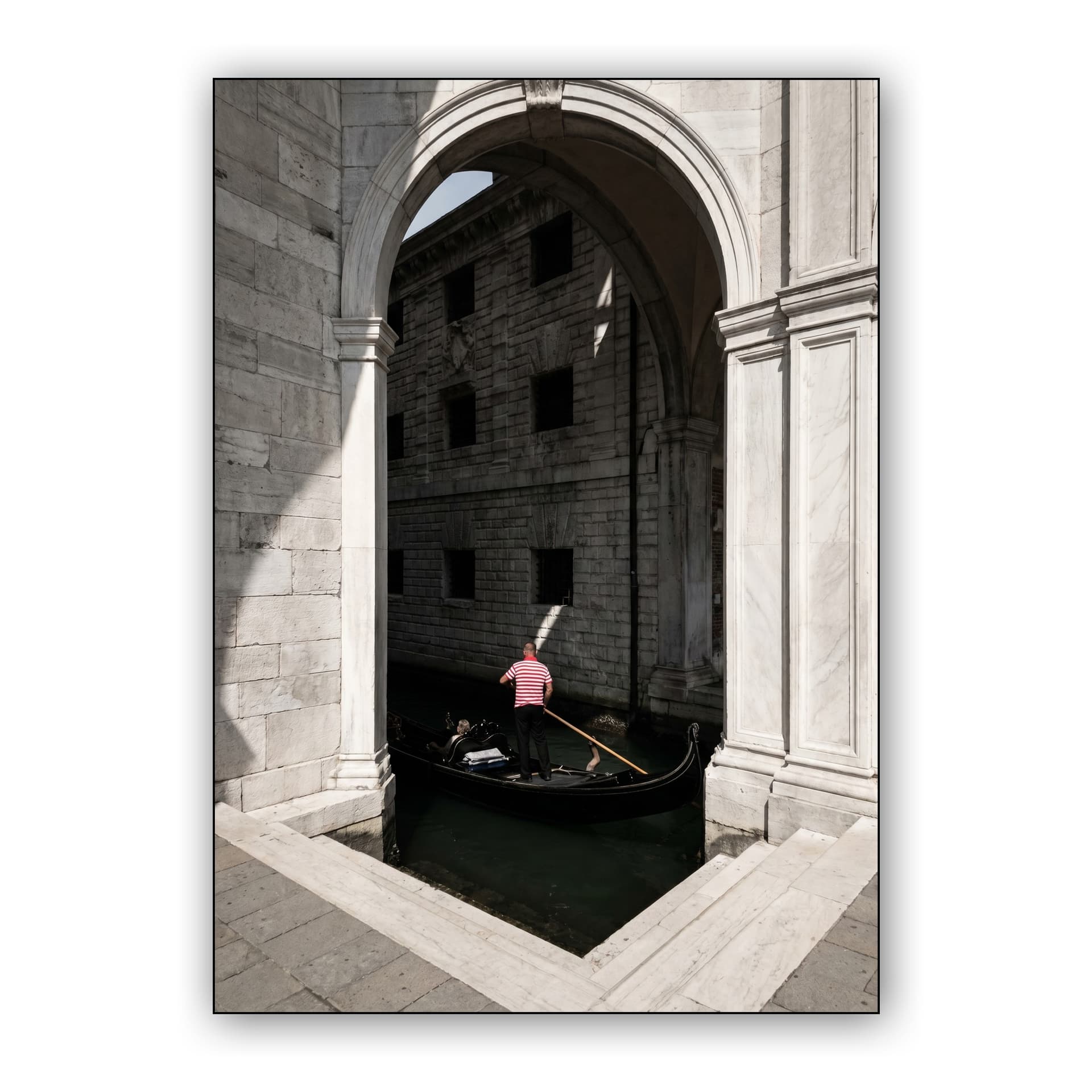 Through the Arch: Venice Gondolier Portrait