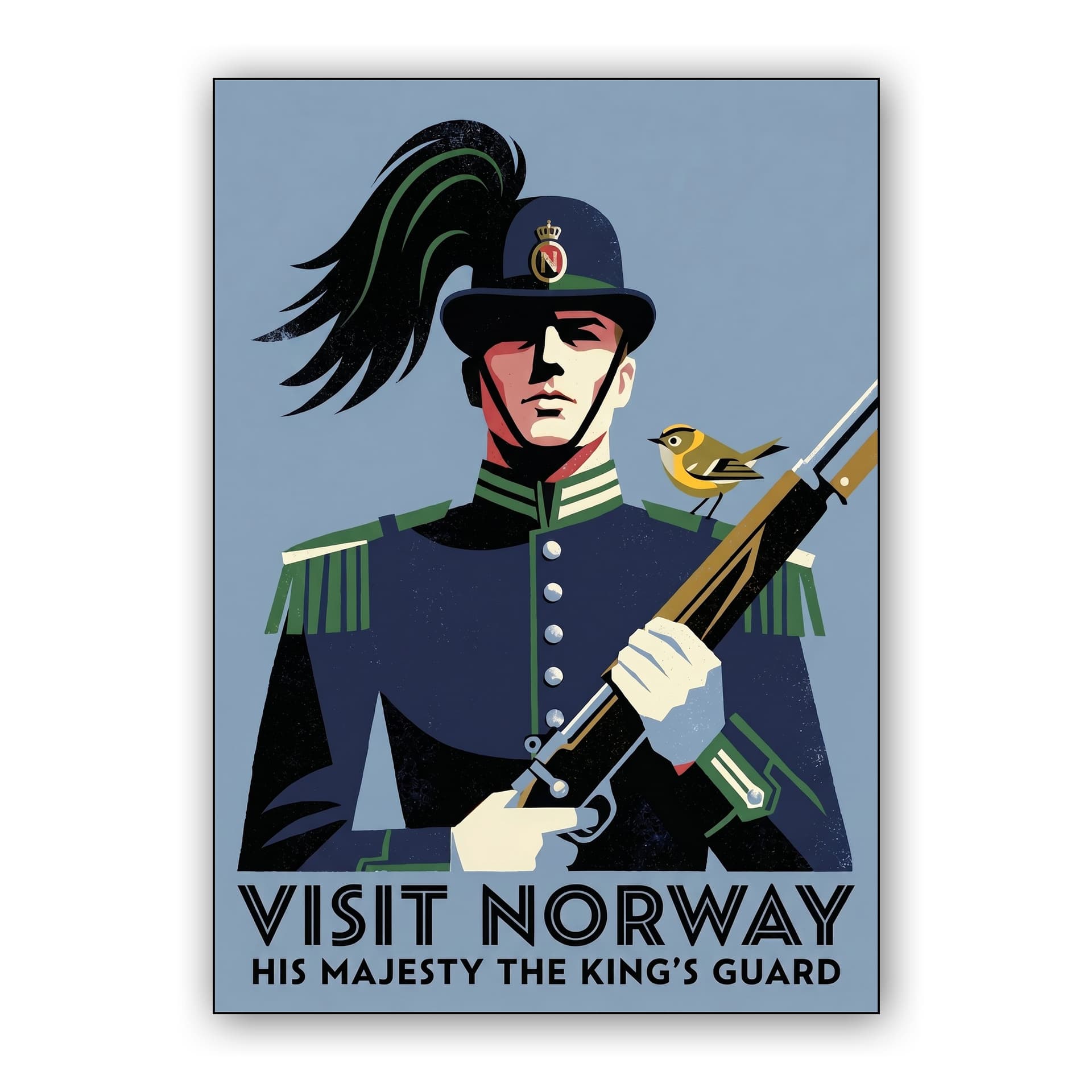 Visit Norway Retro Poster: His Majesty's King's Guard