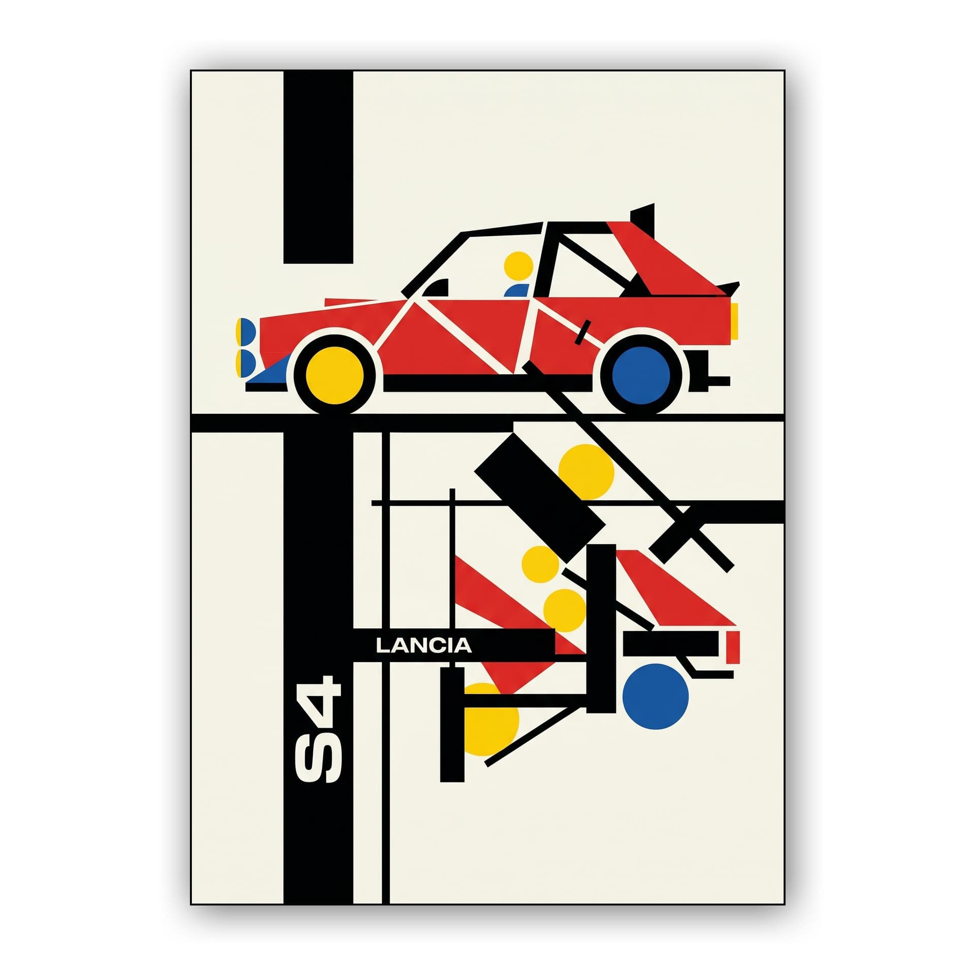 Lancia Delta S4 - Constructivist Geometric Poster