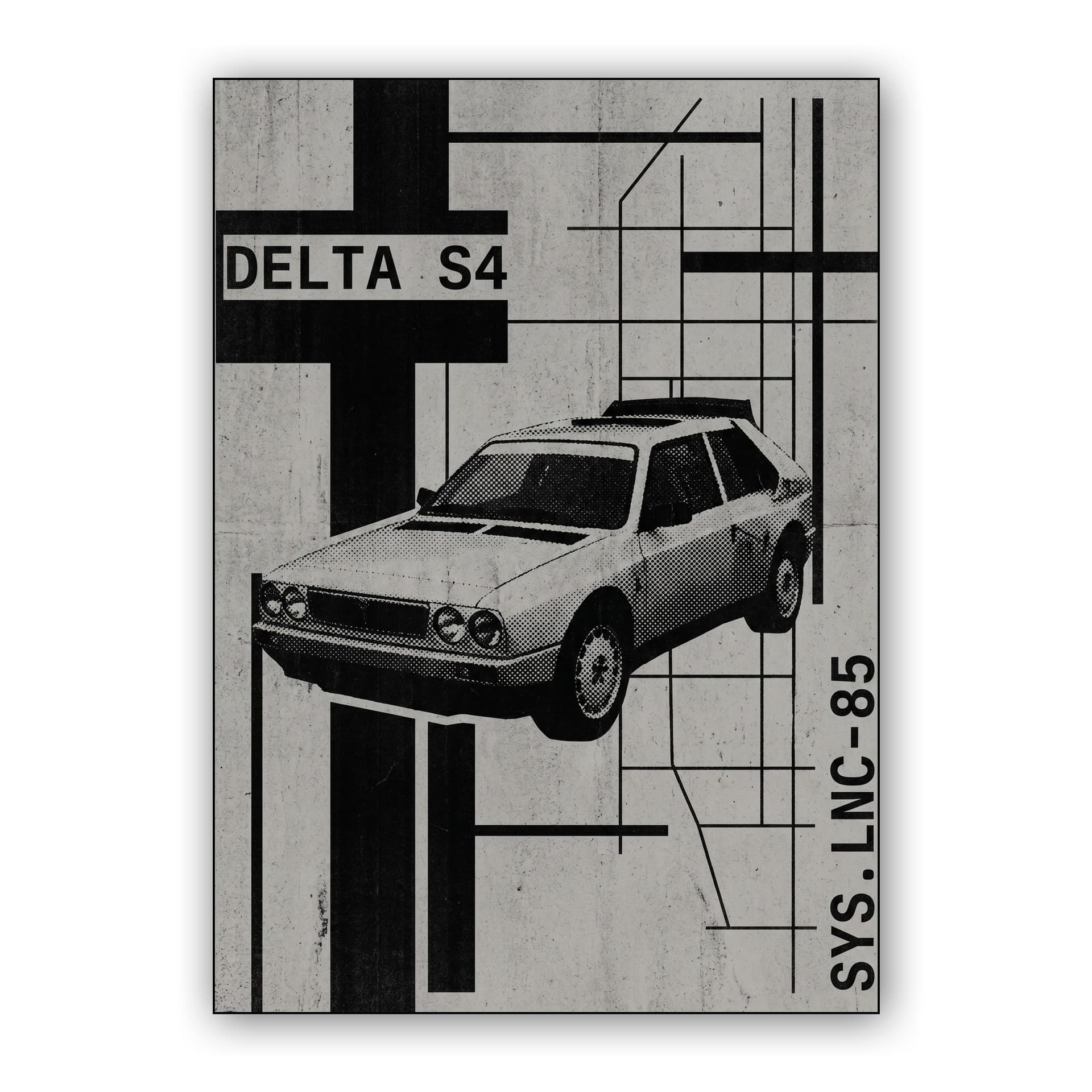 Lancia Delta S4 - Retro Technical Poster