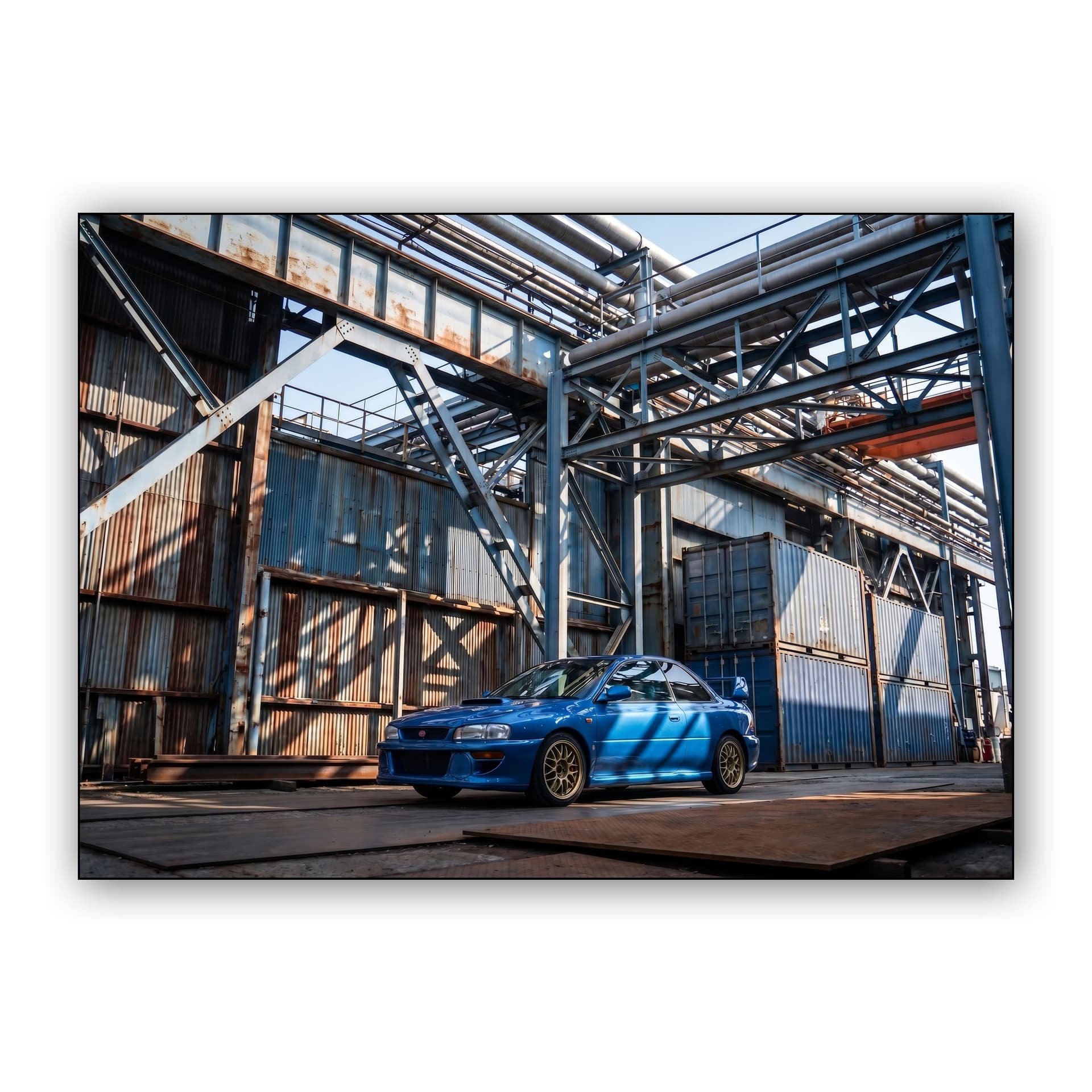 Steel & STi - Subaru Impreza 22B in the Industrial Yard