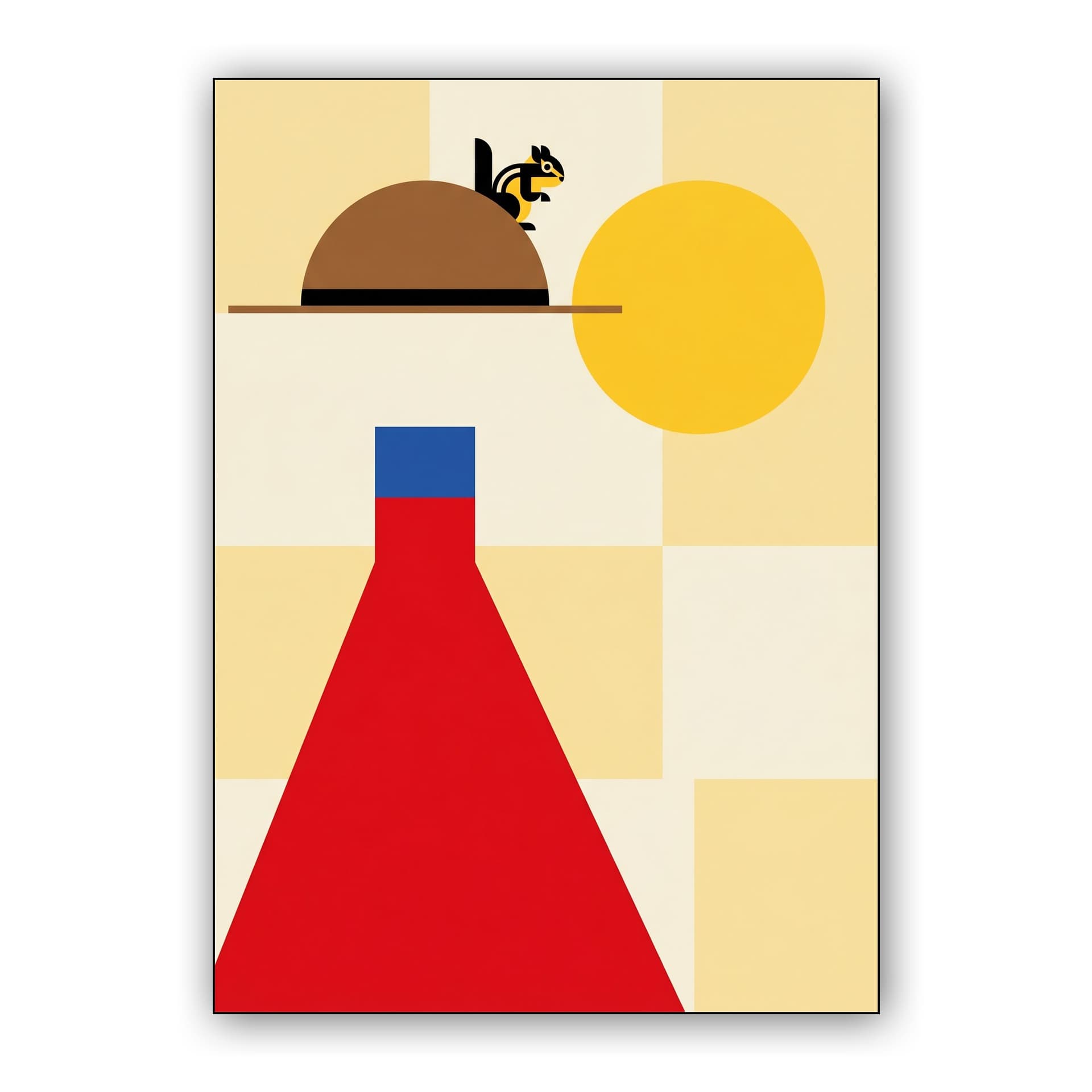 The Hat and the Sun - Abstract Geometric Poster
