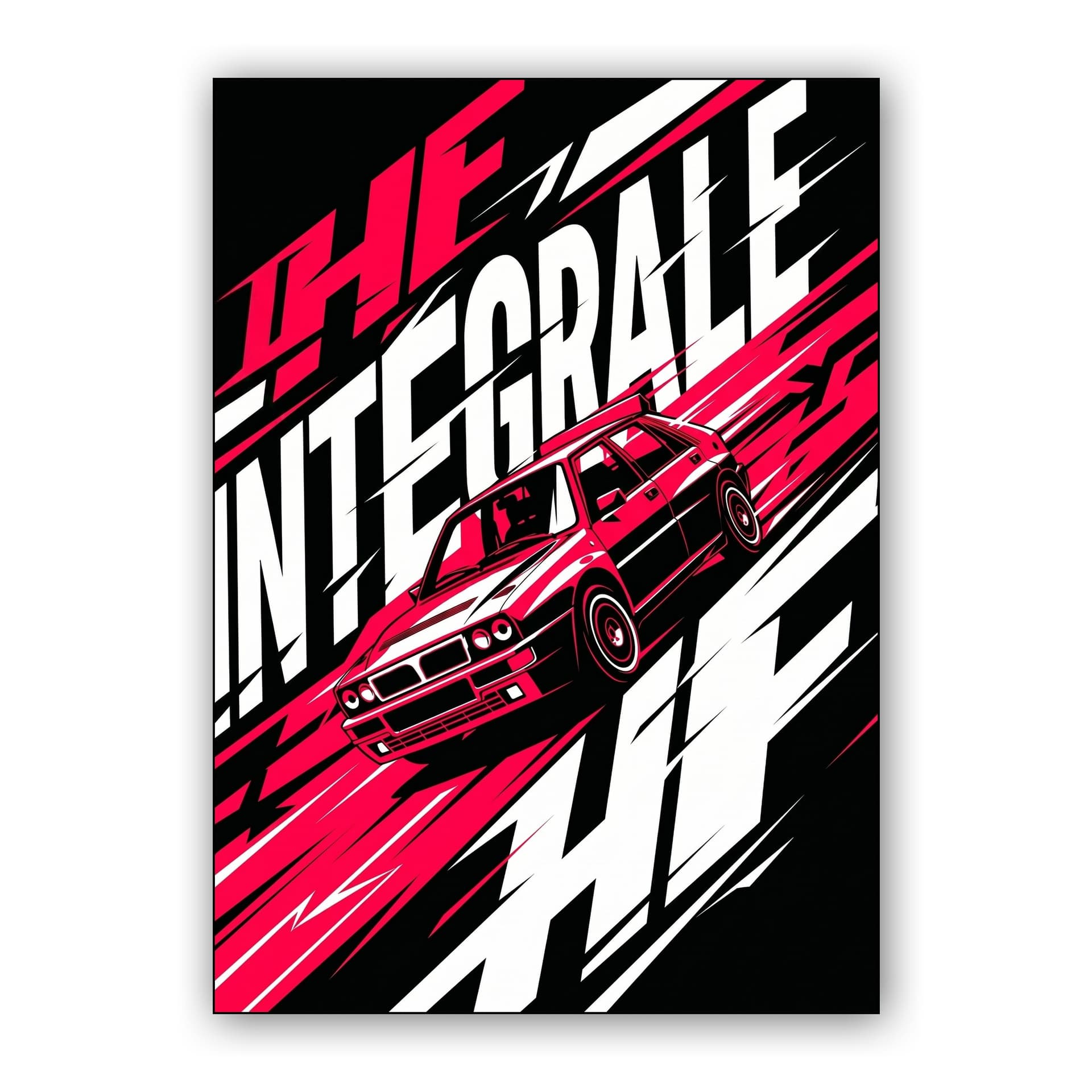 Lancia Delta HF Integrale High Speed Action Poster