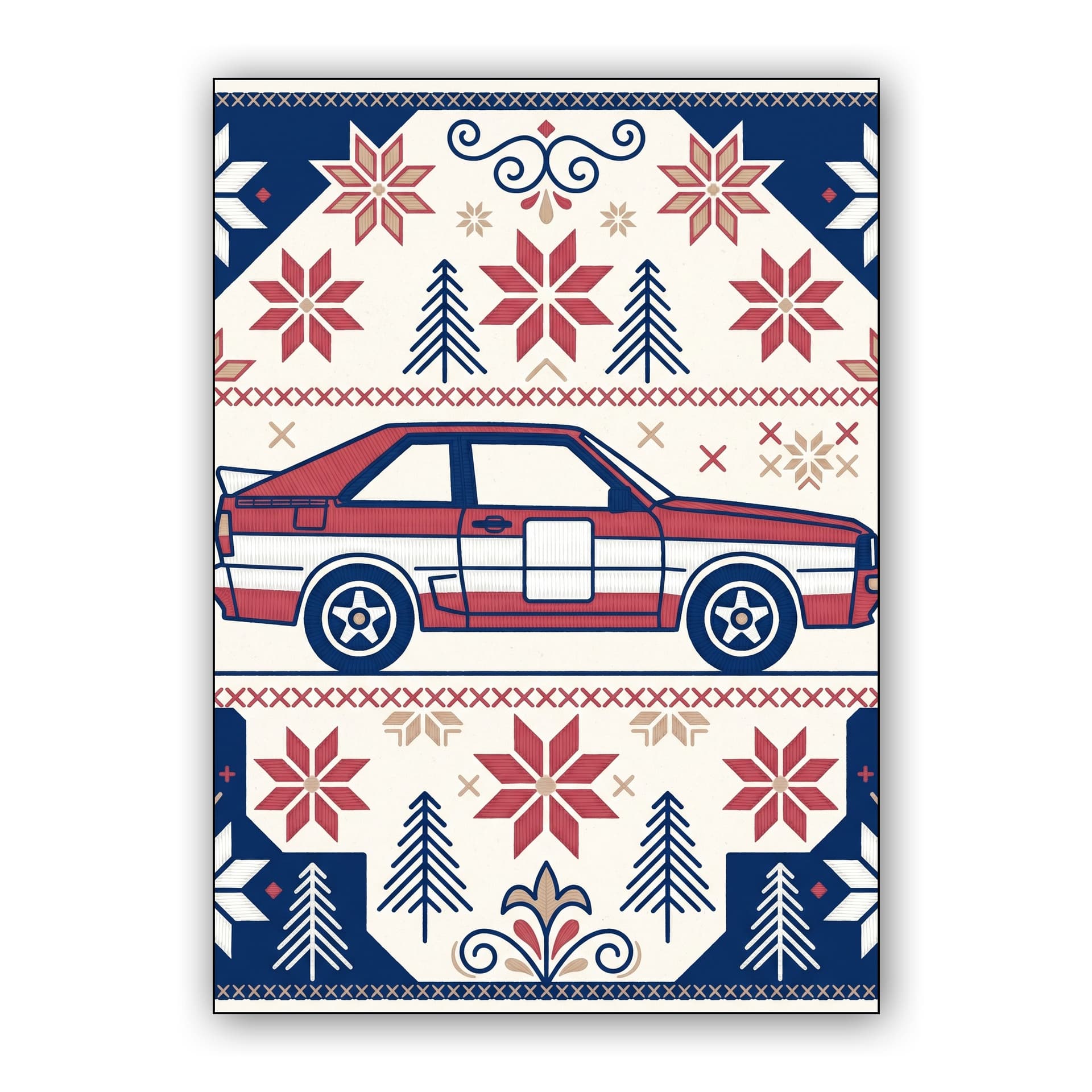 Audi Quattro Nordic Holiday Knit Pattern Art
