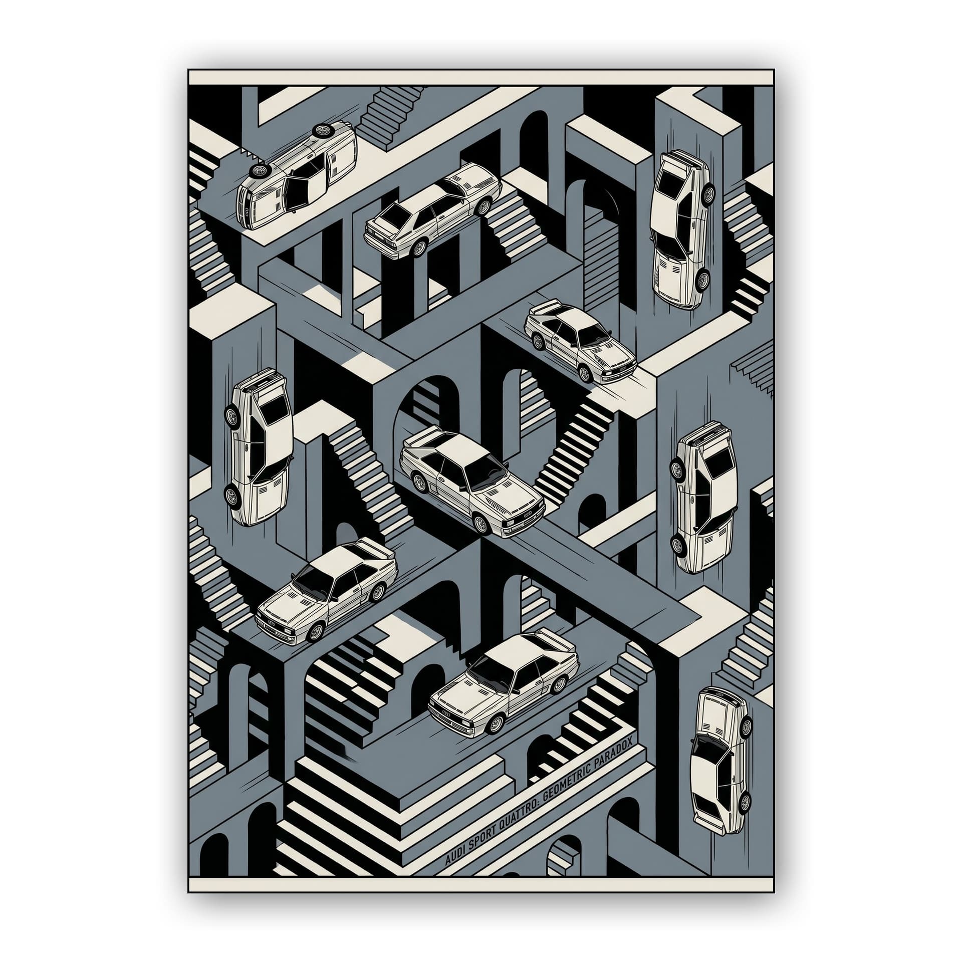 Audi Sport Quattro Escher Style Geometric Paradox