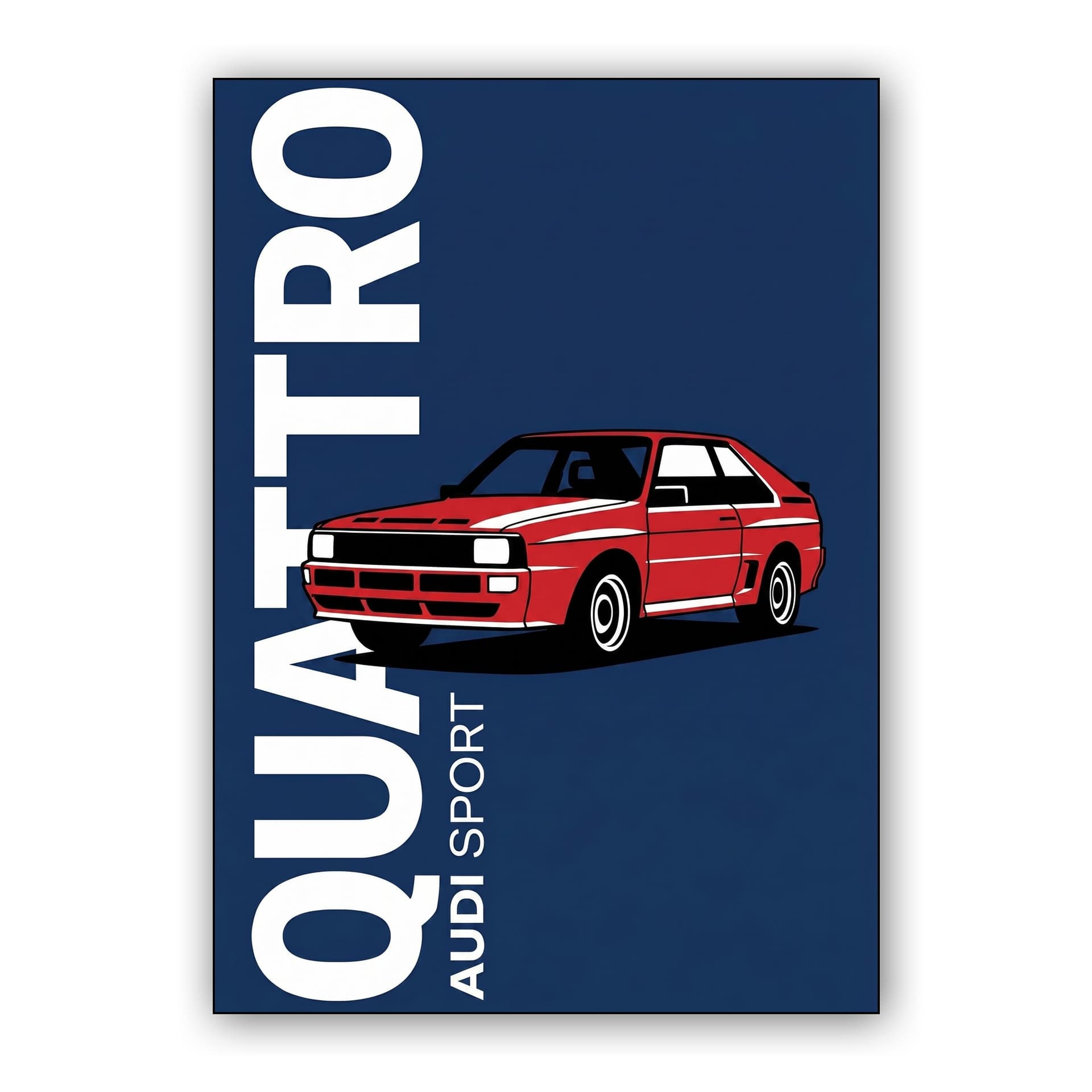 Audi Sport Quattro Bold Minimalist Typography Art