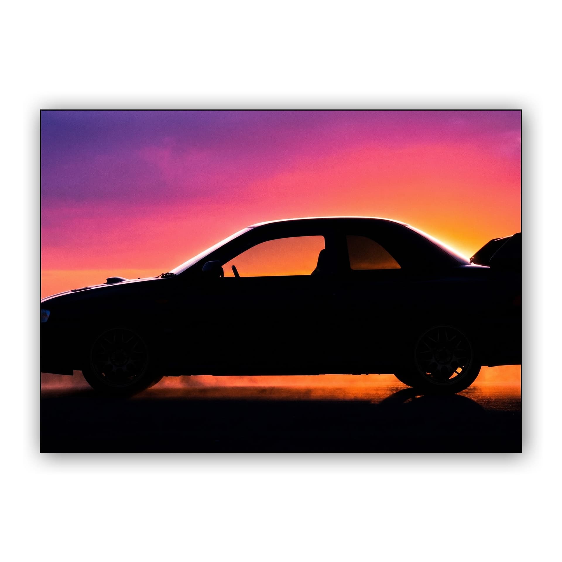 Subaru Impreza Sunset Silhouette Cinematic Art