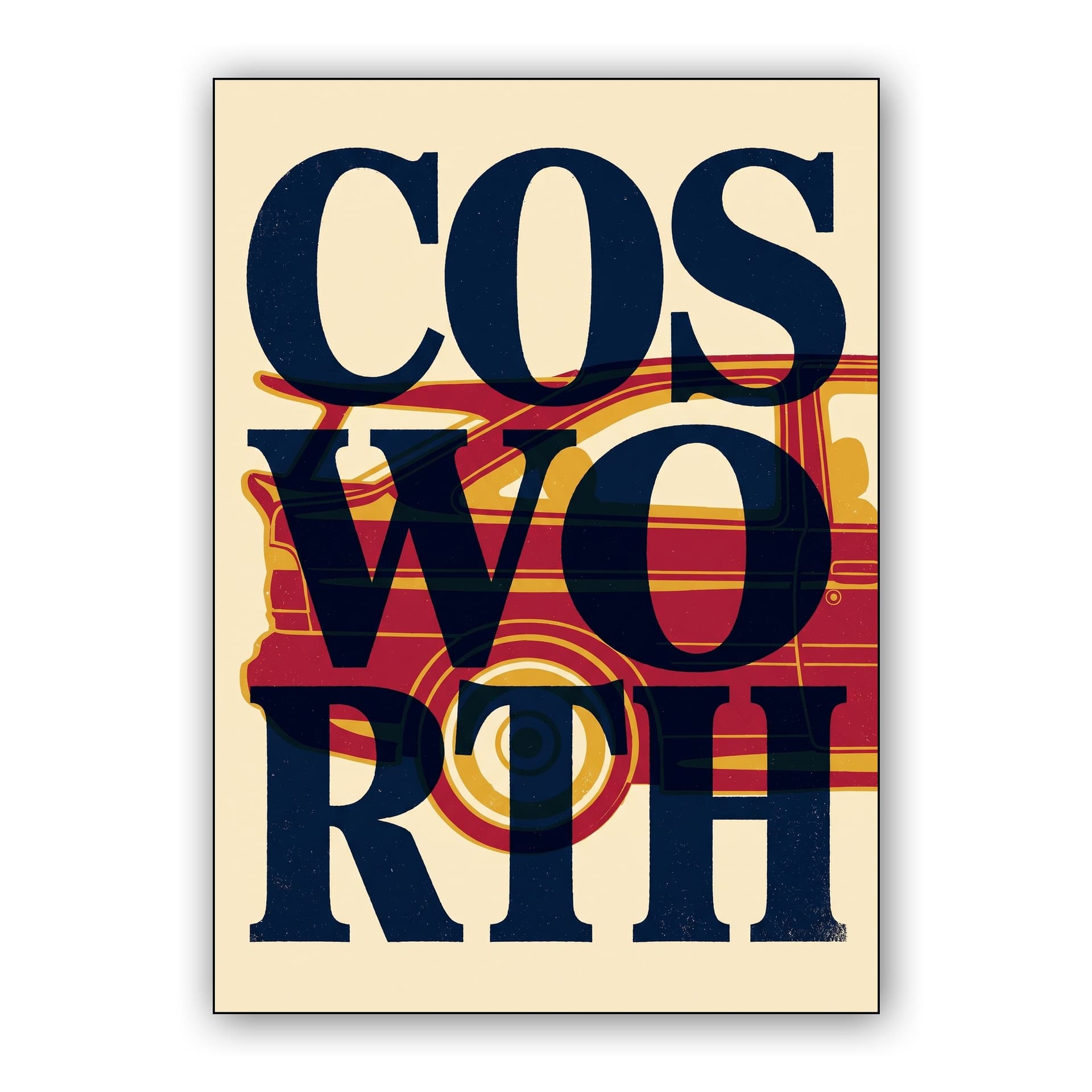 Ford Cosworth Vintage Graphic Screenprint Poster