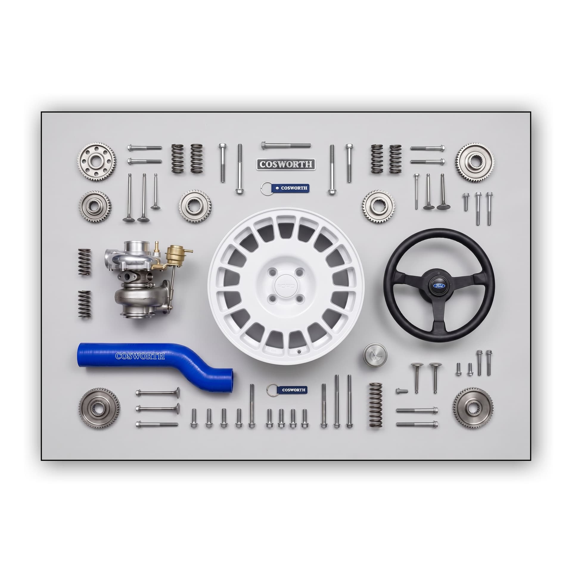 Ford Escort Cosworth Knolling Flat Lay Photography