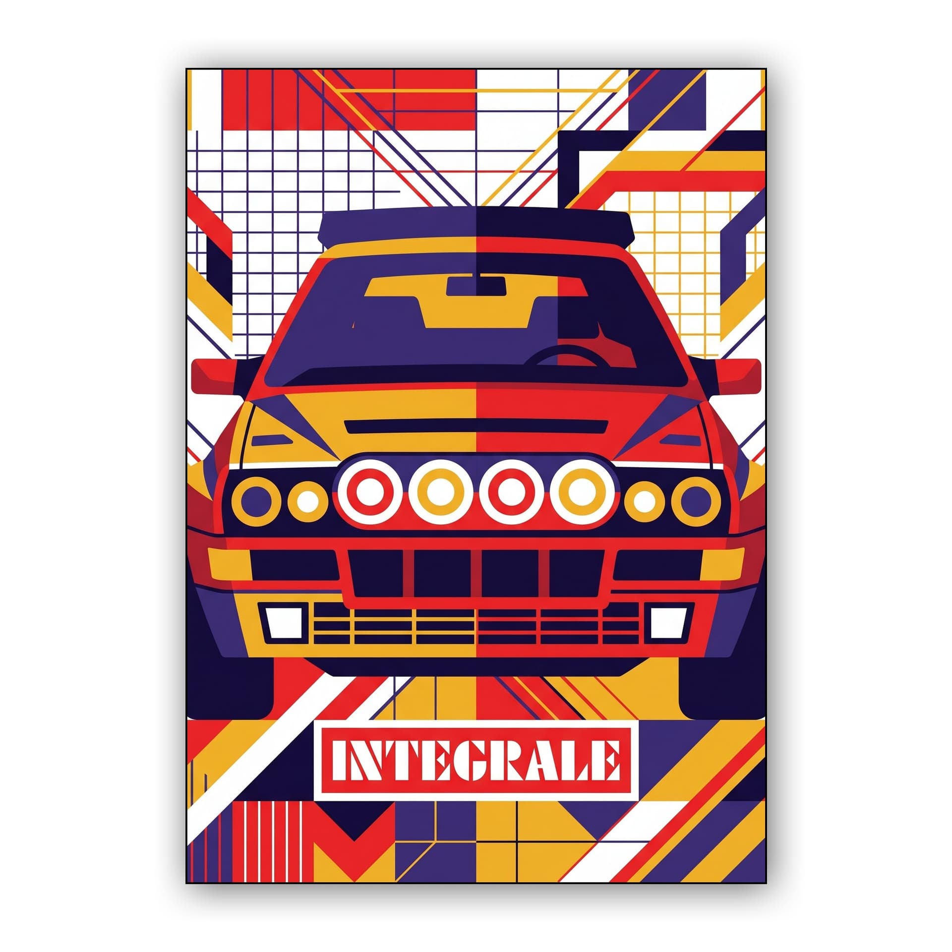 Lancia Delta Integrale Symmetrical Geometric Poster