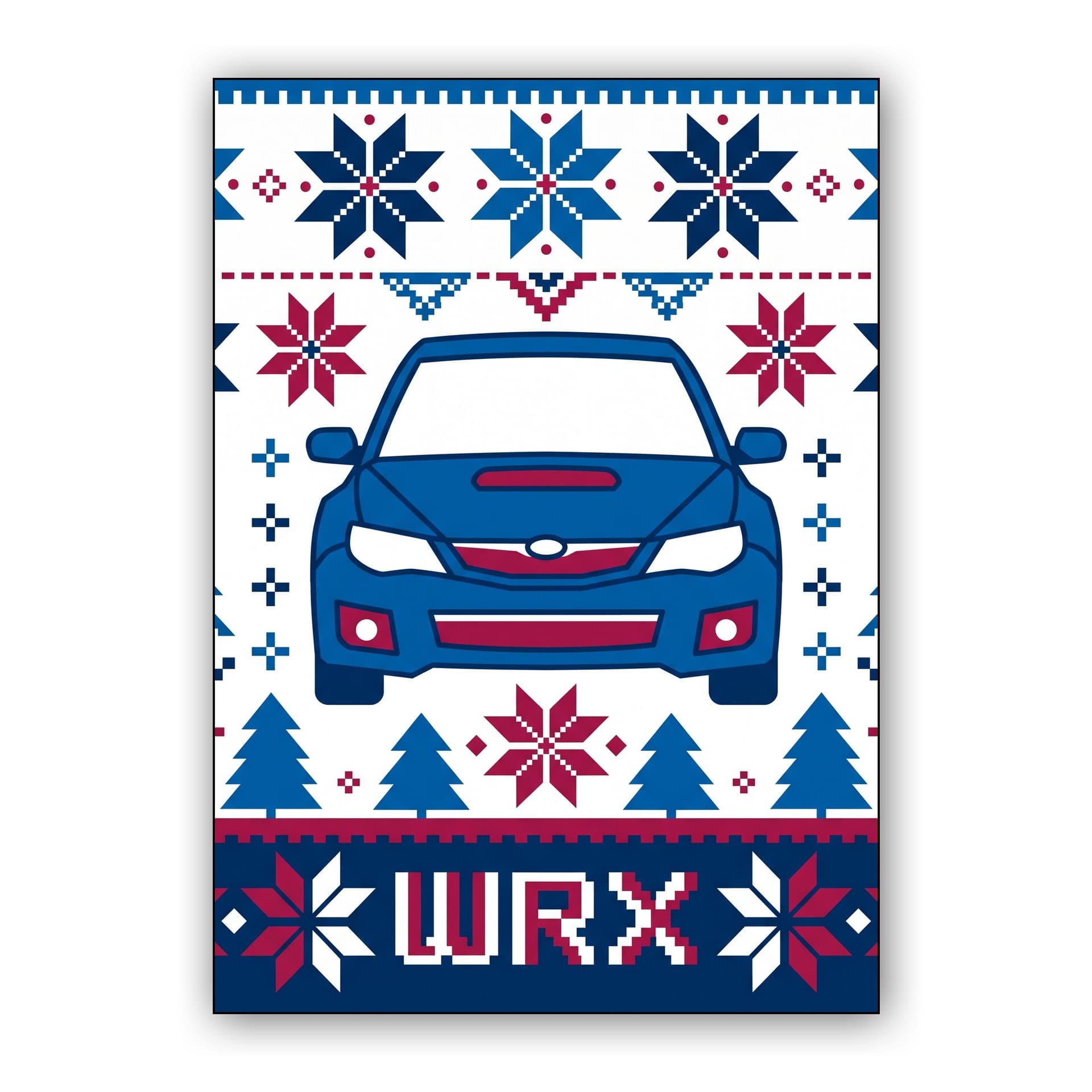 Subaru WRX Nordic Holiday Knit Pattern Art