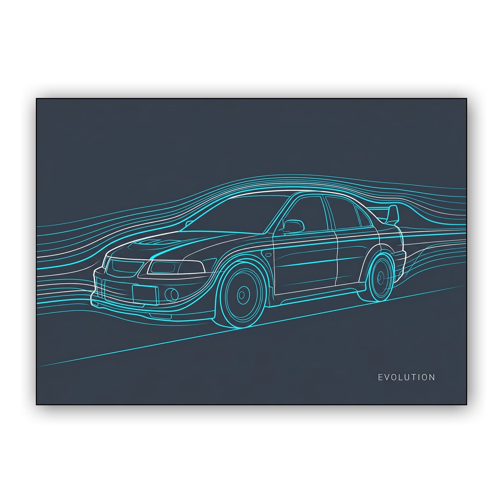 Mitsubishi Lancer Evo Wind Tunnel Aerodynamics Art