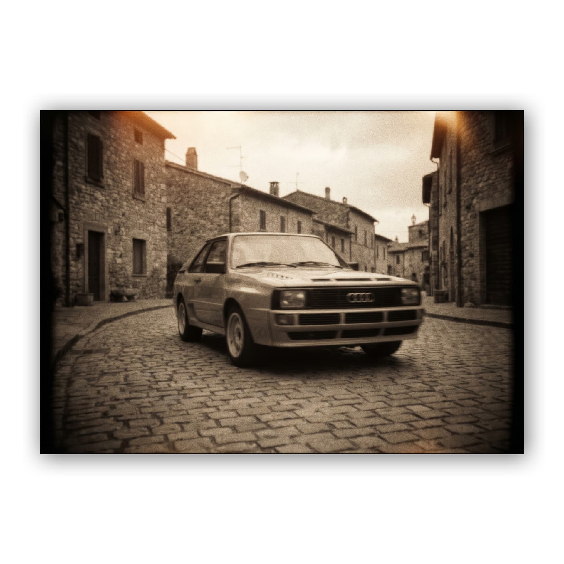 Audi Sport Quattro Sepia Village Cobblestone Photography