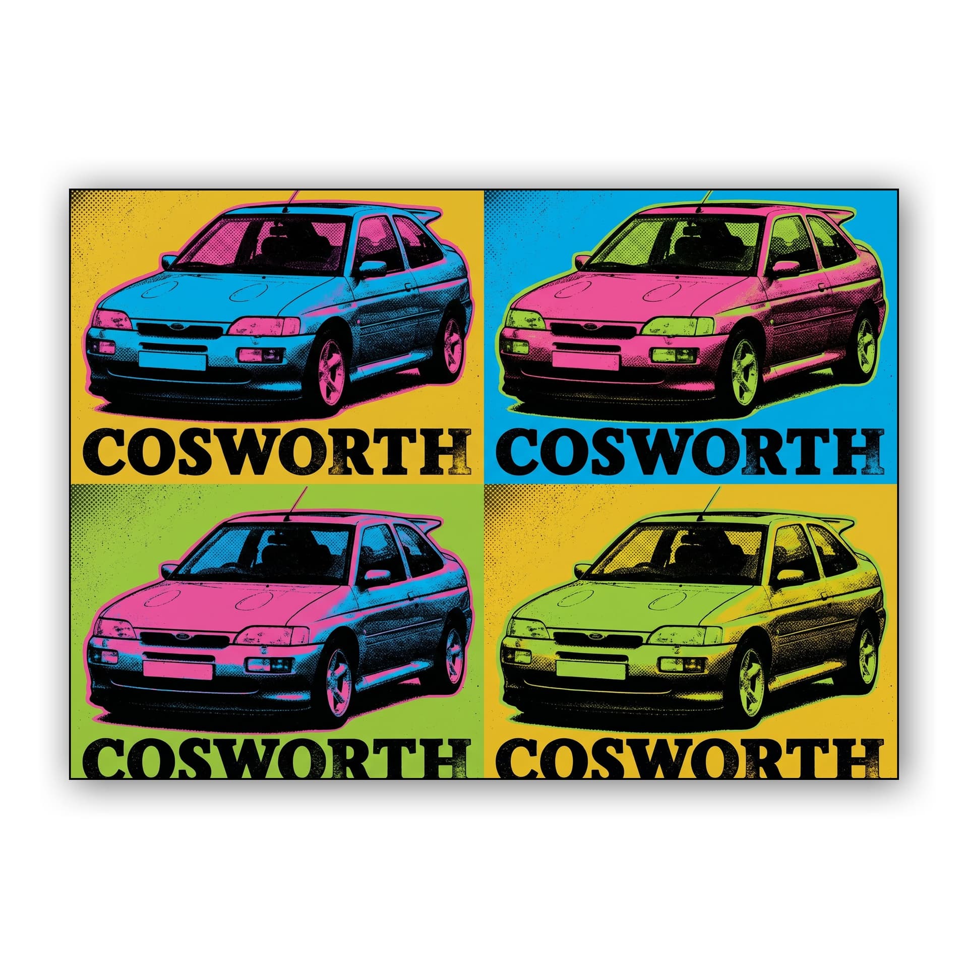 Ford Escort Cosworth Warhol Pop Art Poster