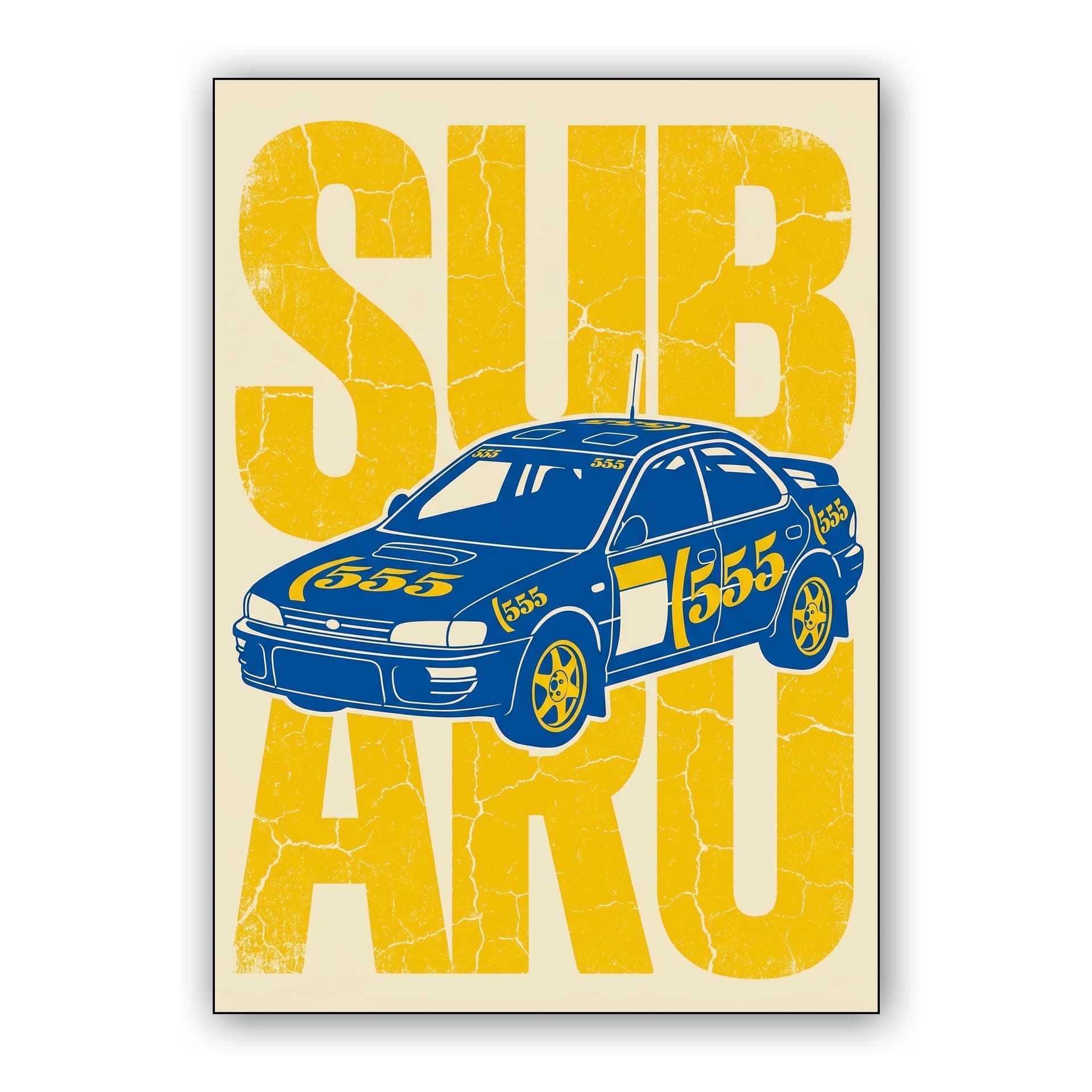 Subaru Impreza Vintage Typography Art
