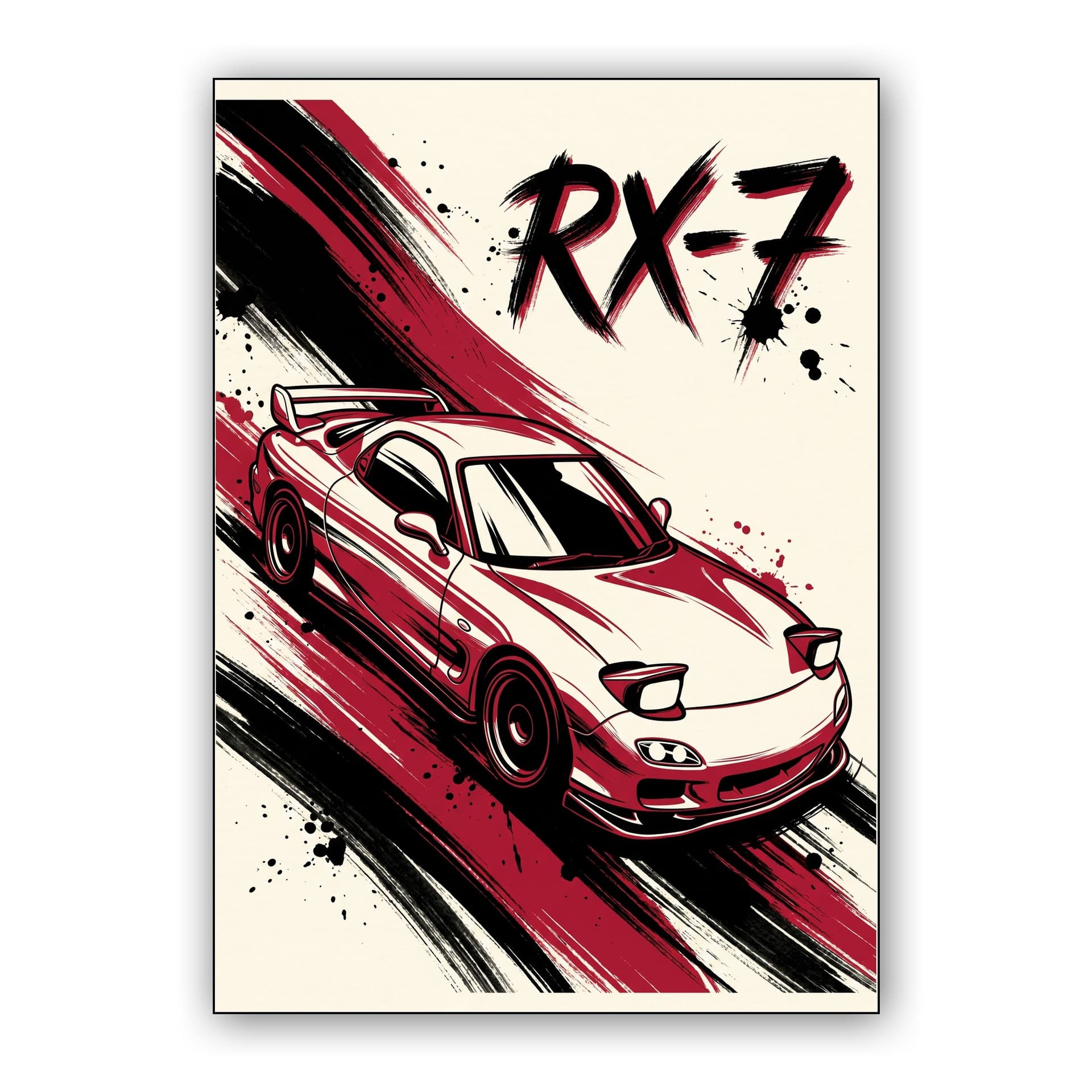RX-7 FD3S Ink Splash Art