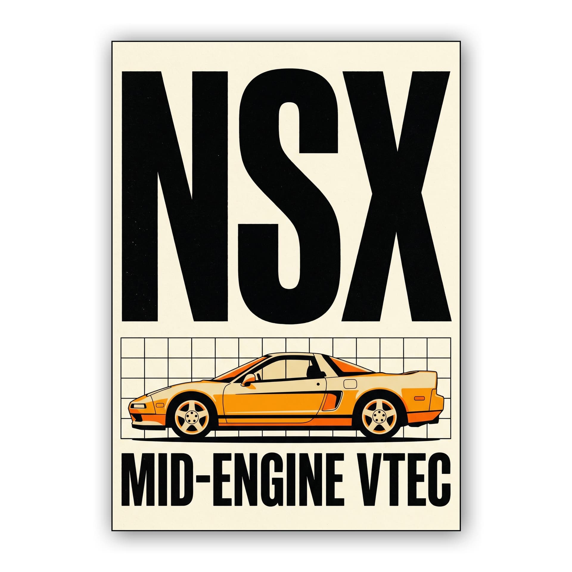 NSX Mid-Engine VTEC Retro Graphic