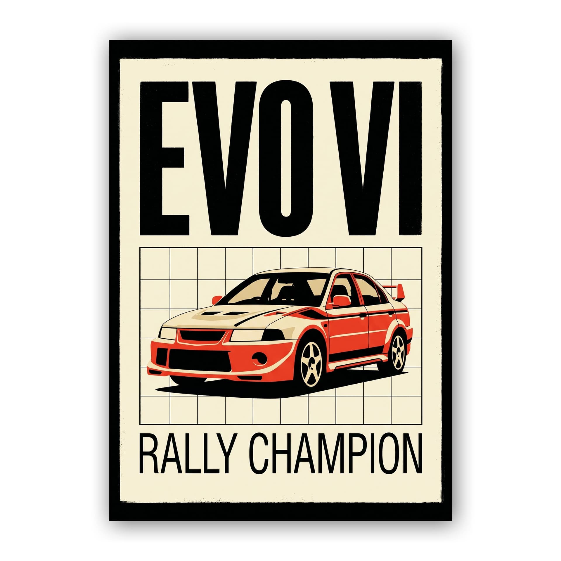 Evo VI Rally Champion Retro Graphic
