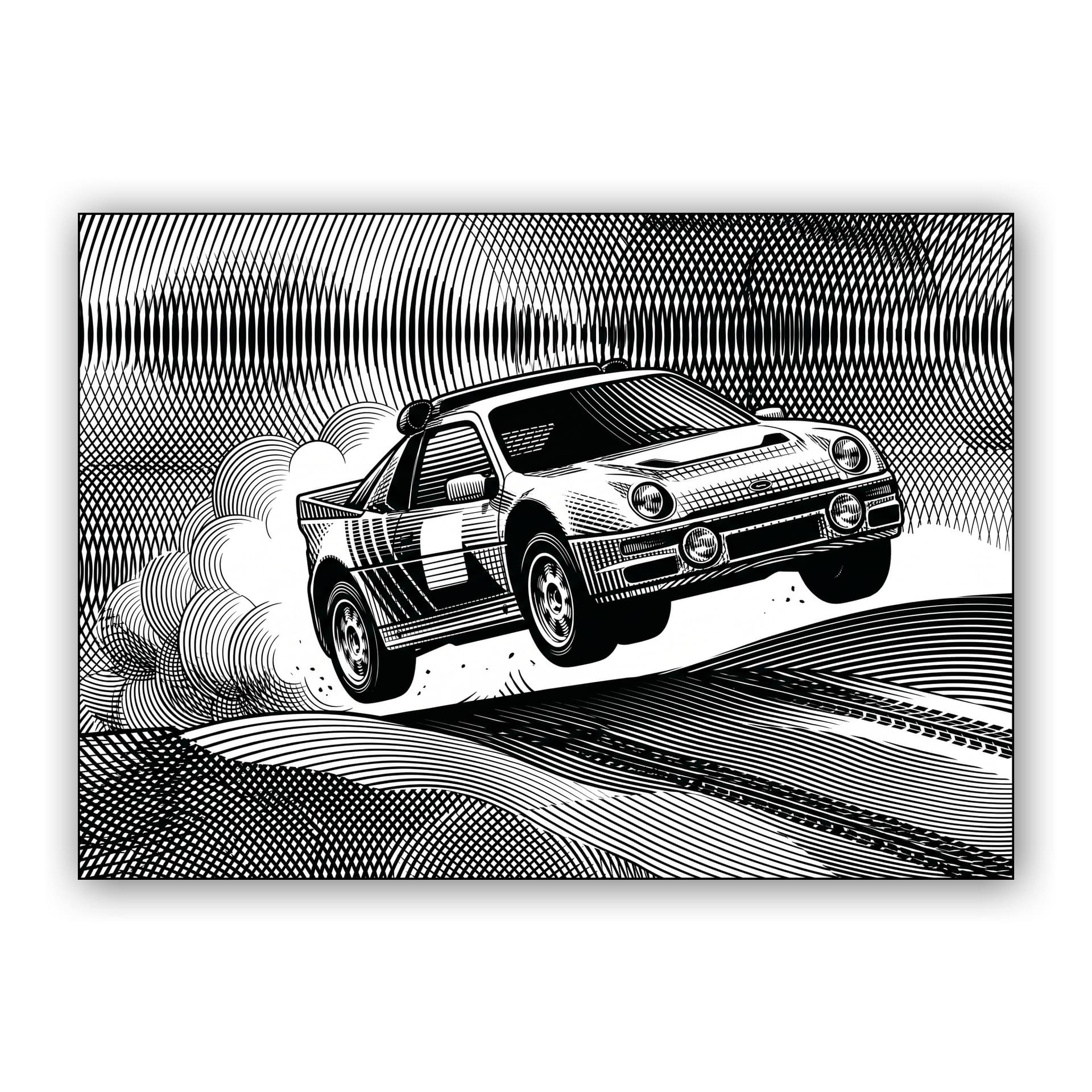 Ford RS200 Airborne Woodcut