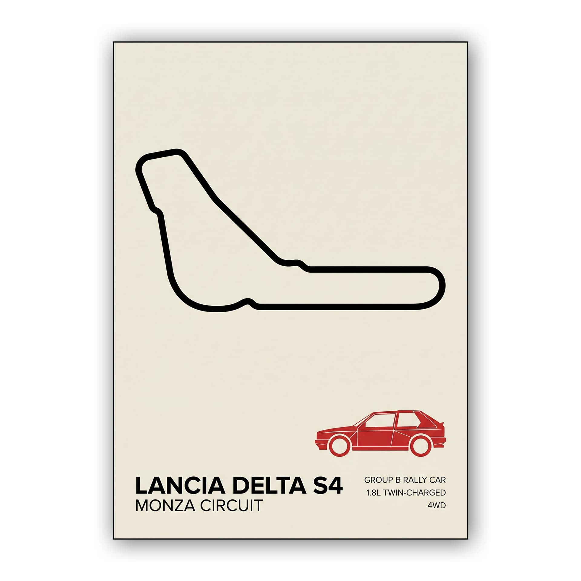 Lancia Delta S4 Monza Circuit Minimalist Art