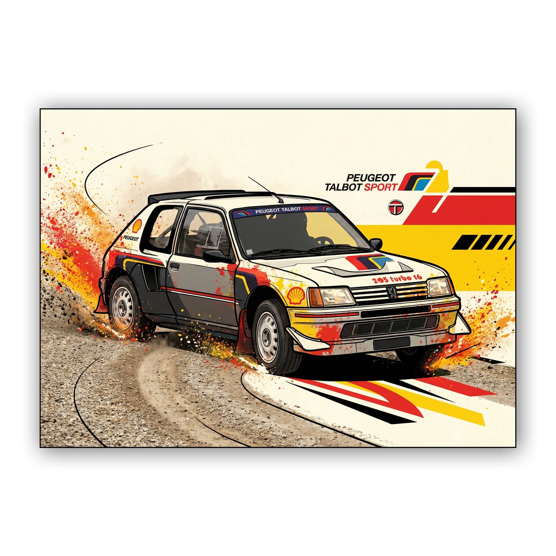 Peugeot 205 T16 Talbot Sport Splash Art