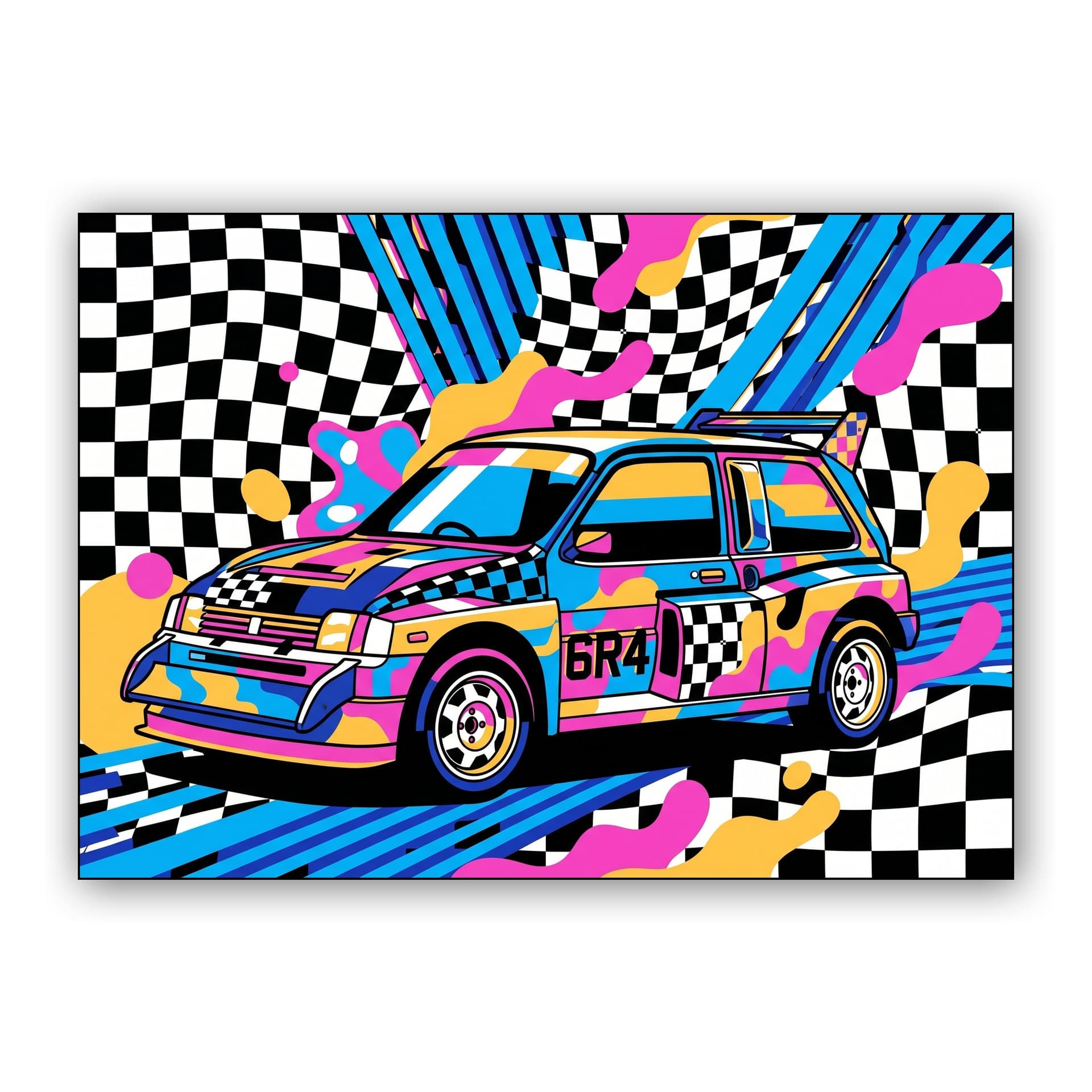 MG Metro 6R4 Memphis Design Retro Art