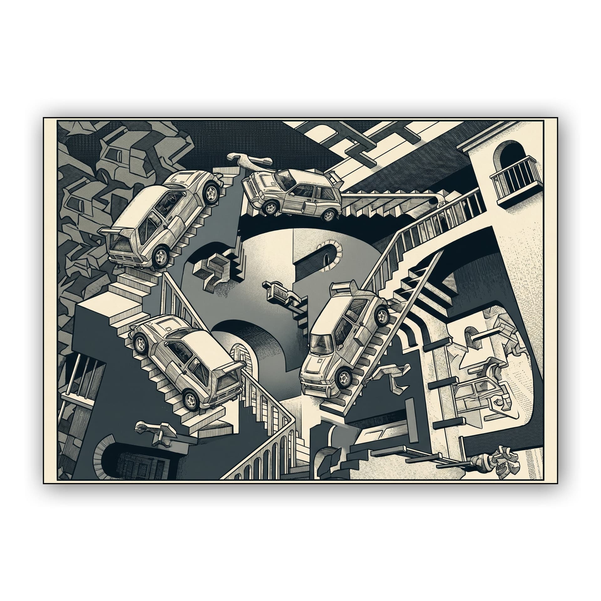 MG Metro 6R4 Escher Relativity Art