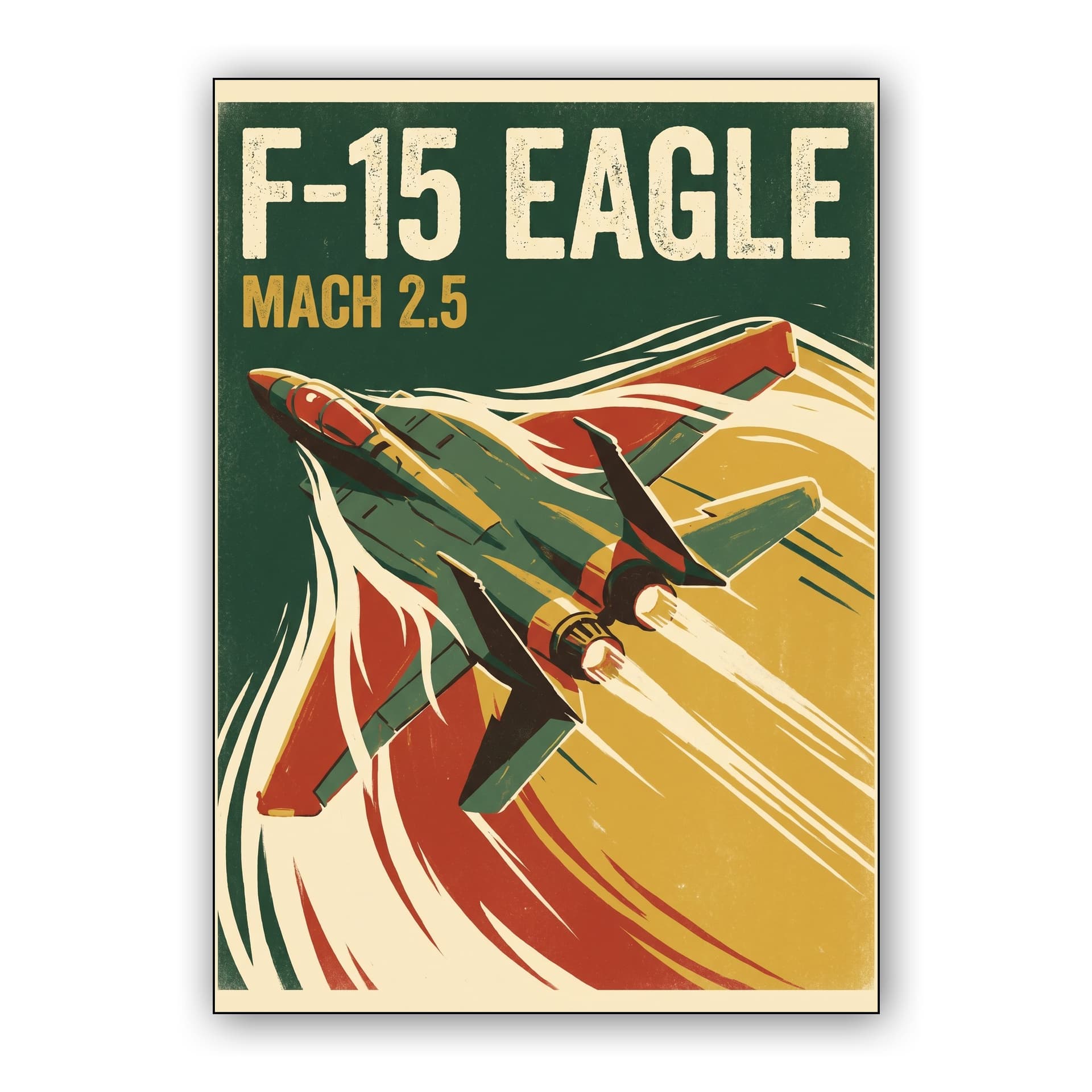 F-15 Eagle Mach 2.5 Retro Poster