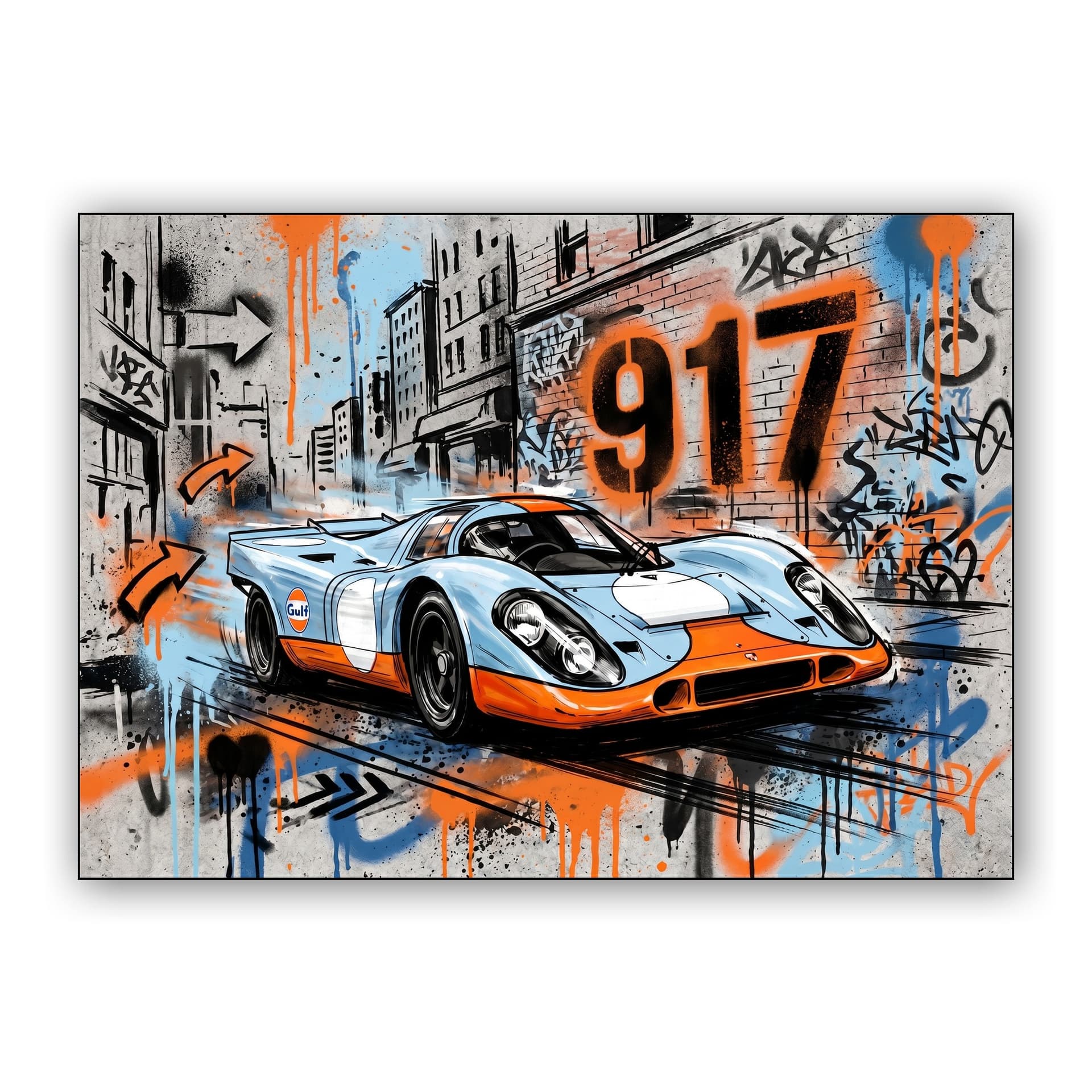 Porsche 917 Gulf Livery Street Art