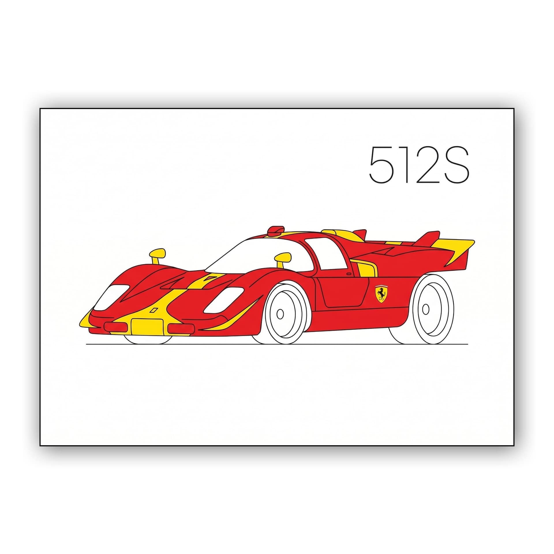 Ferrari 512S Minimalist Line Art