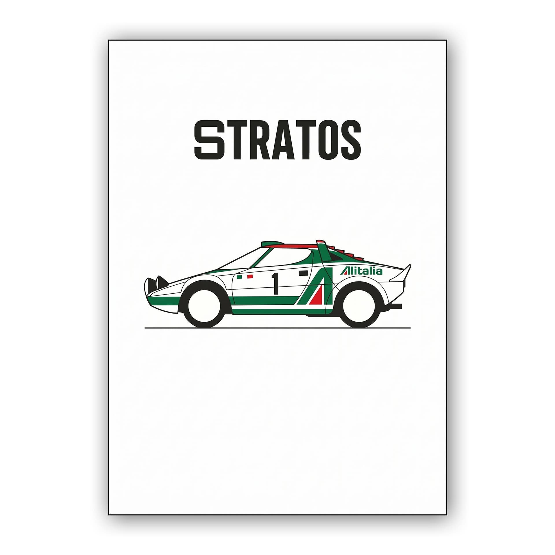 Lancia Stratos Alitalia Minimalist Line Art