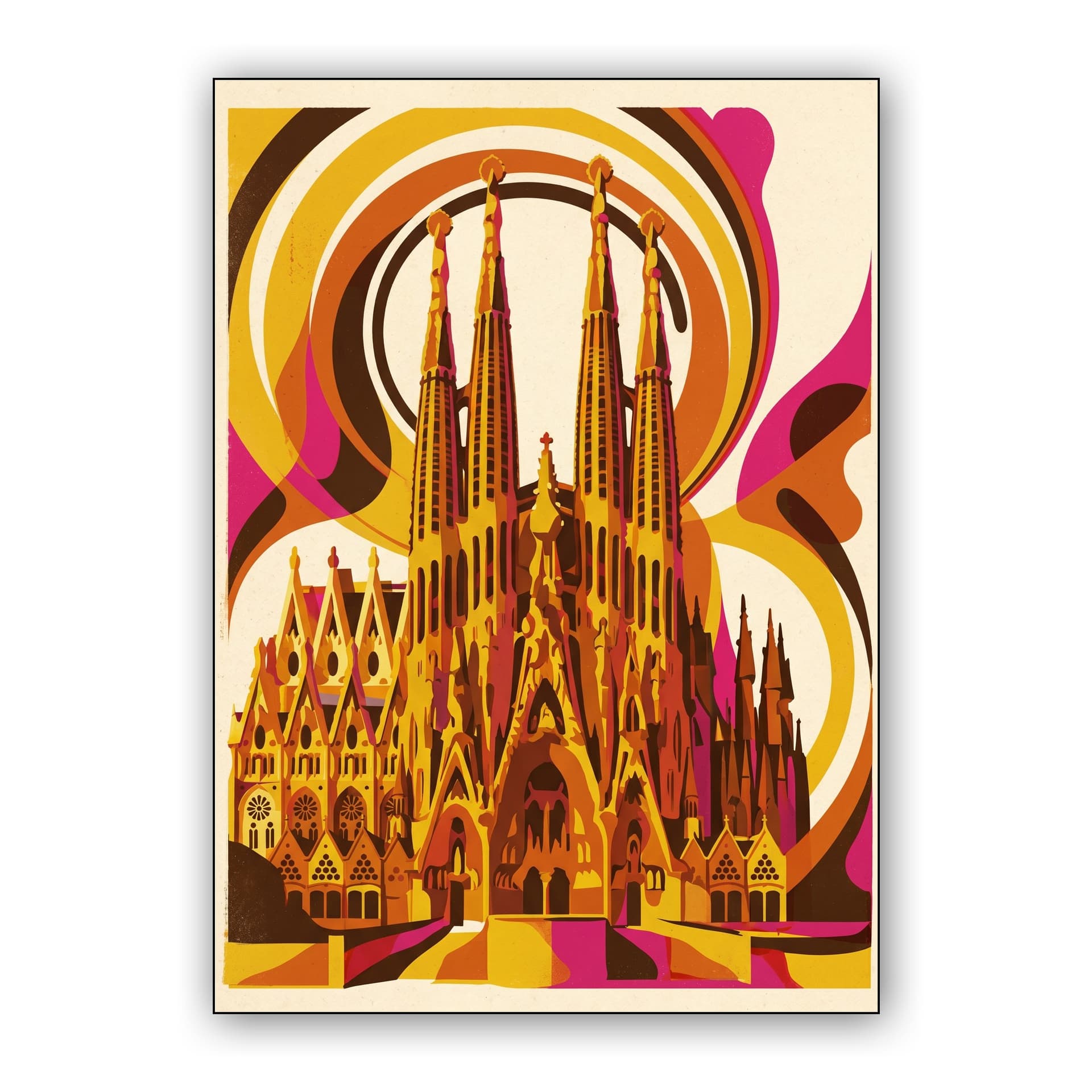 Sagrada Familia Psychedelic Sunset
