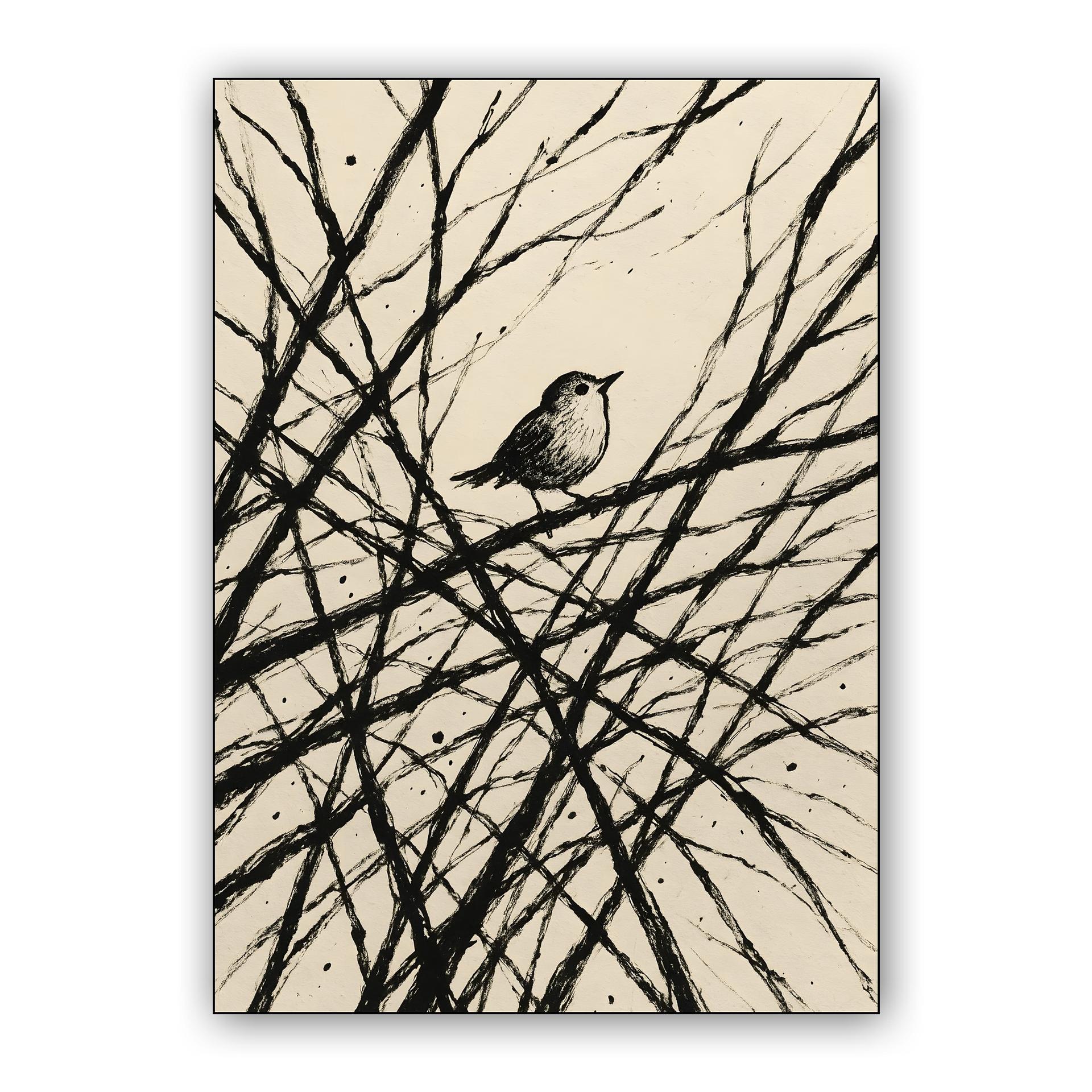 Solitary Bird in Thicket