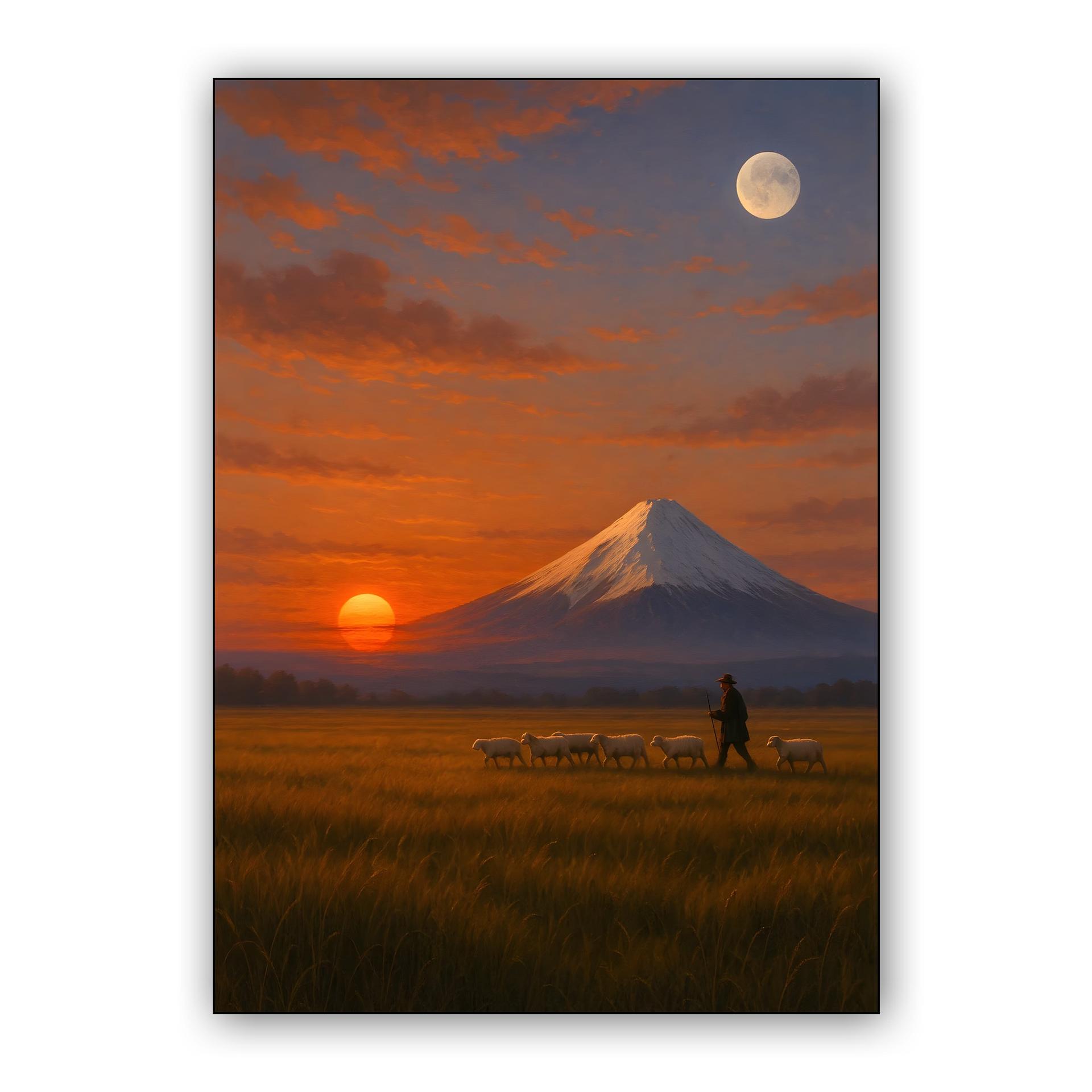 Shepherd at Mount Fuji