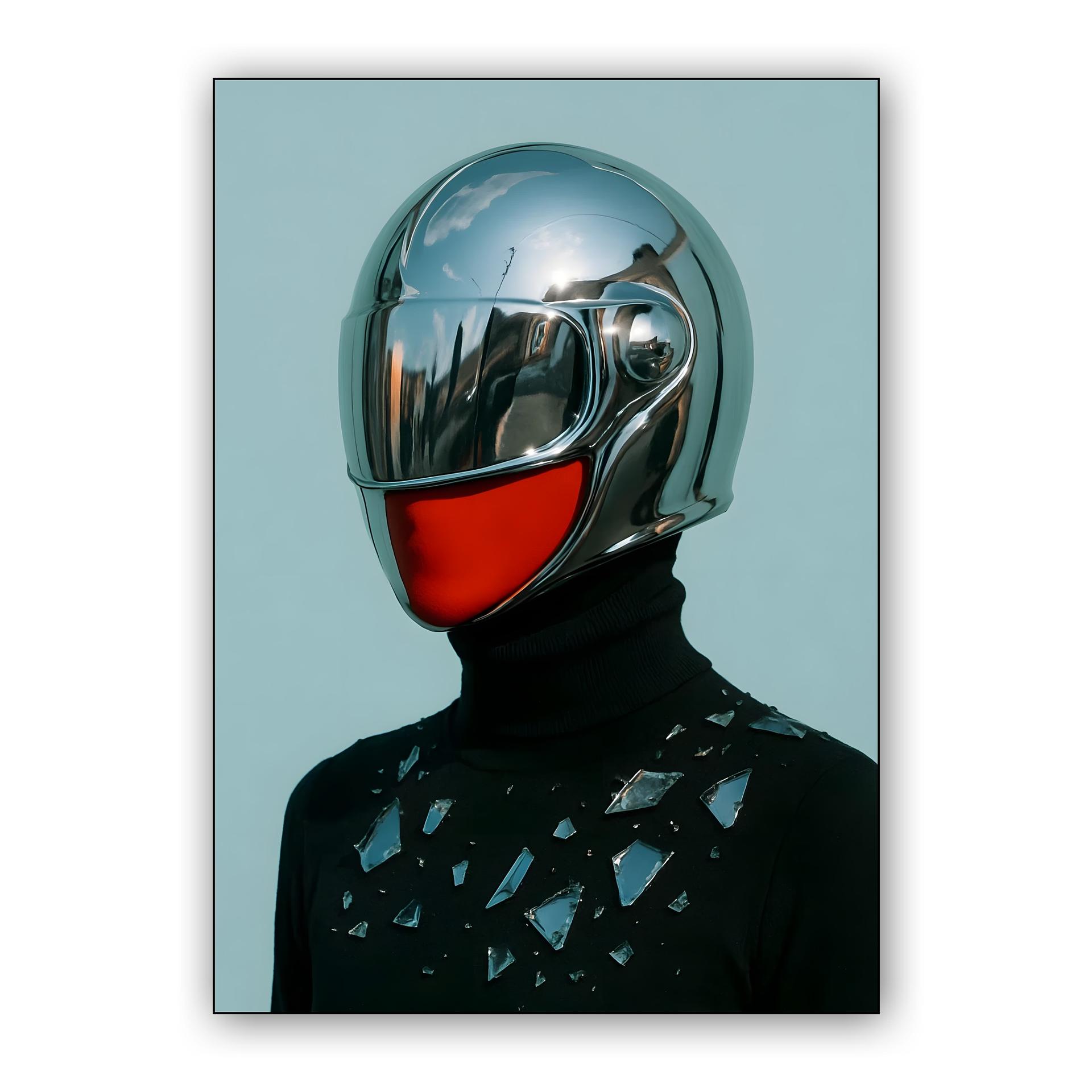 Chrome Helmet Portrait